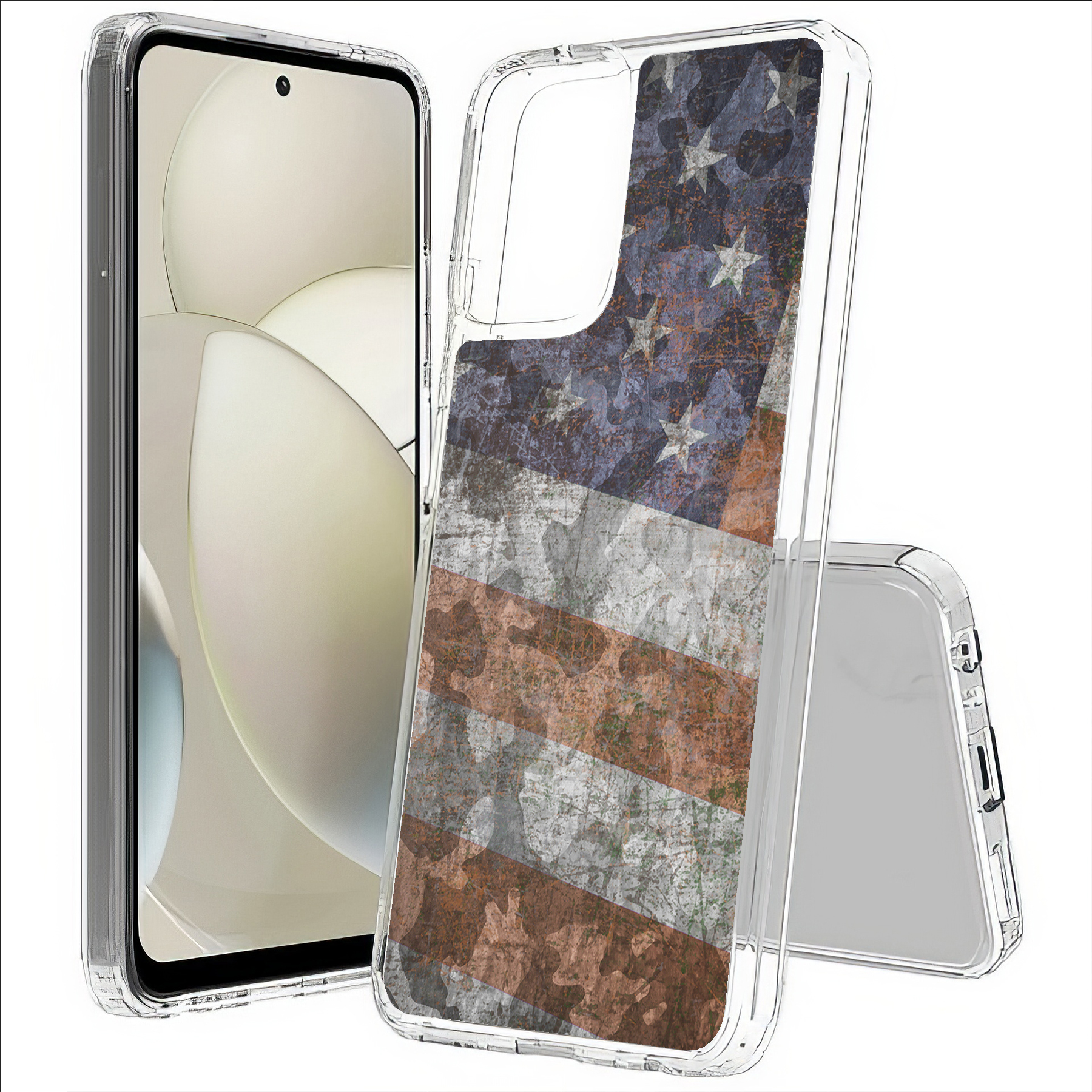 For Motorola Moto G (Power,Stylus,Play,5G),Slim Cover,American Flag 2 Print,USA - Picture 15 of 27