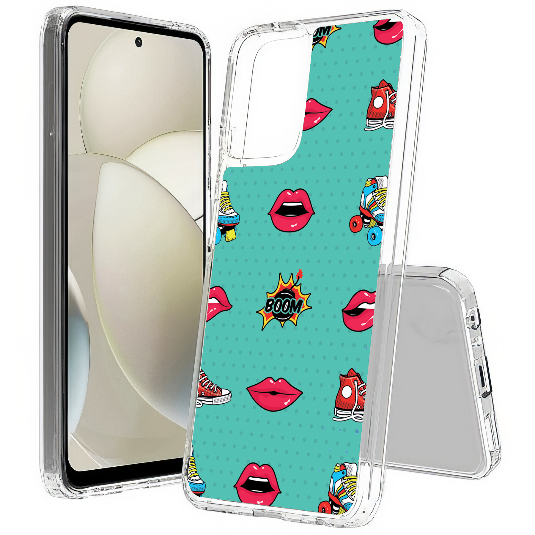 For Motorola Moto G (Power,Stylus,Play,5G),Slim Cover,Skate Lips Print,USA - Picture 15 of 27