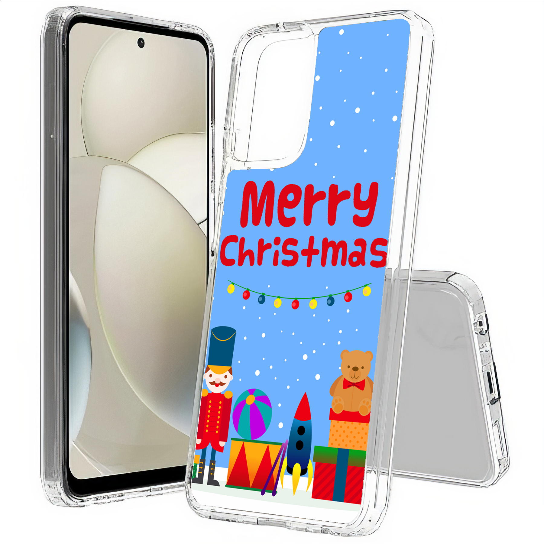 For Motorola Moto G (Power,Stylus,Play,5G),Slim Cover,Christmas Toy Print,USA - Afbeelding 15 van 27