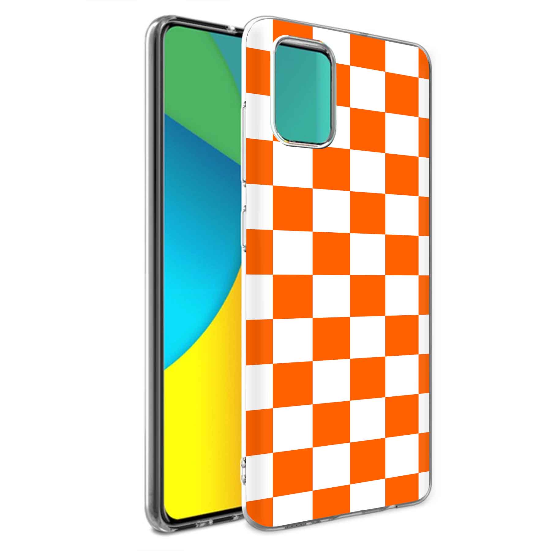 For Samsung Galaxy A (A56,A36,A16,A15,A14),Slim Cover,Orange Checker Print,USA - Picture 8 of 28