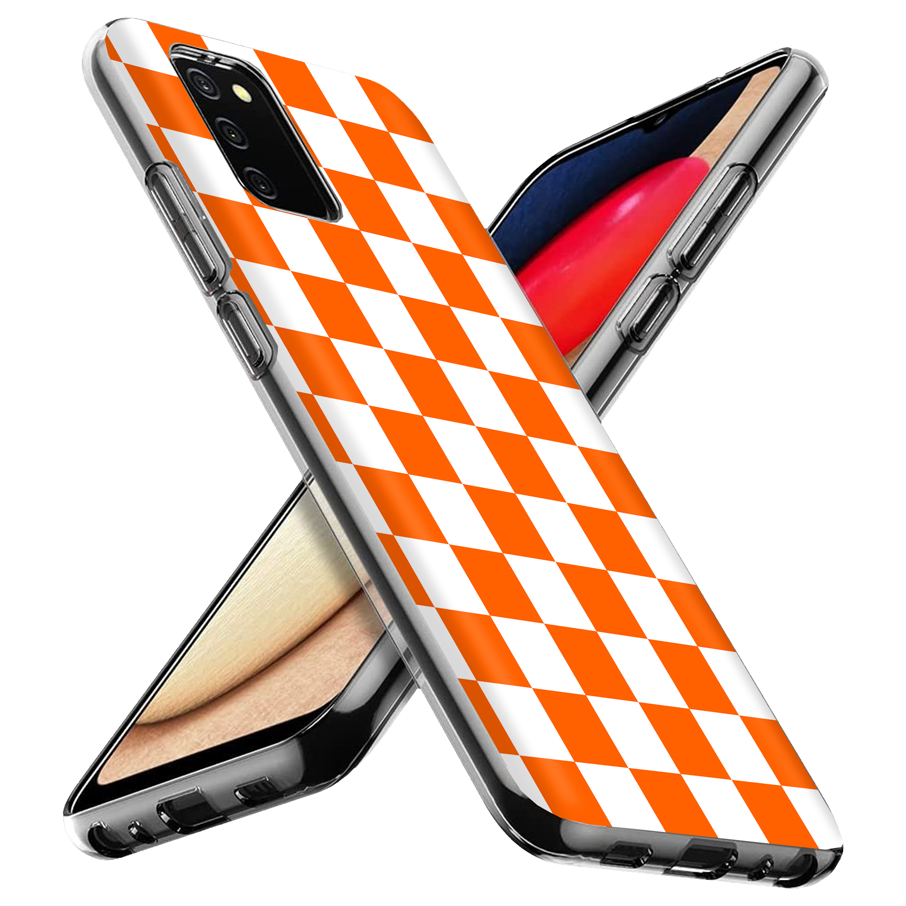 For Samsung Galaxy A (A56,A36,A16,A15,A14),Slim Cover,Orange Checker Print,USA - Picture 28 of 28