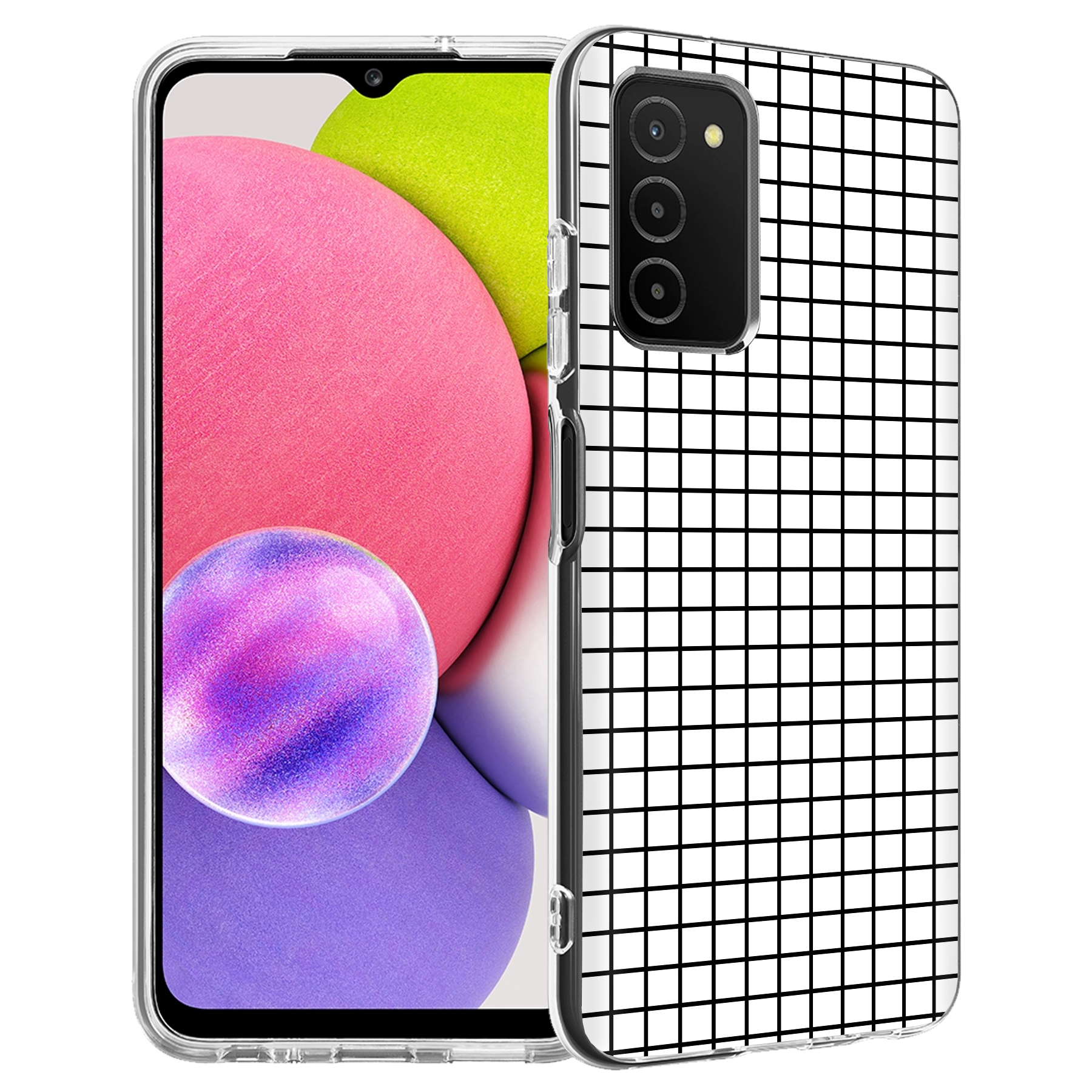 For Samsung Galaxy A (A56,A36,A16,A15,A14),Slim Cover,Blk White Grid Print,USA - Picture 27 of 28