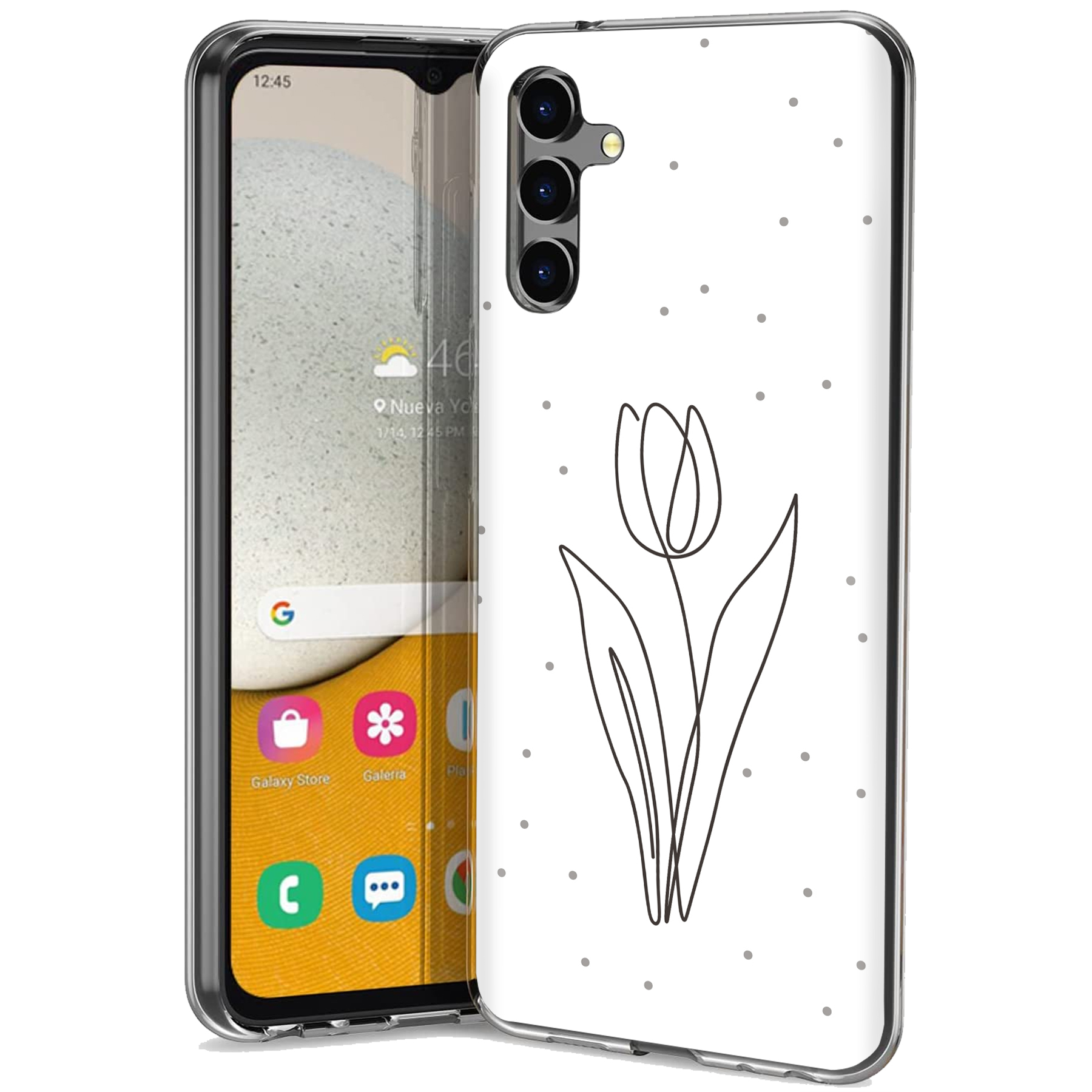 For Samsung Galaxy A (A56,A36,A16,A15,A14),Slim Cover,Line Art Tulip Print,USA - Picture 23 of 28