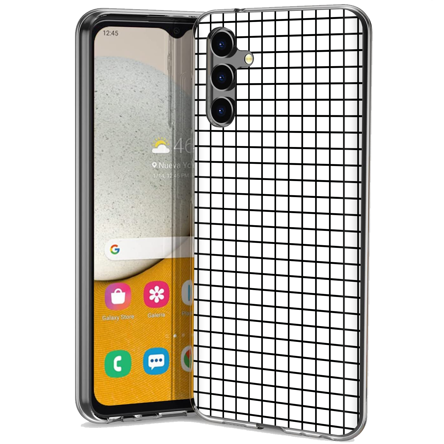 For Samsung Galaxy A (A56,A36,A16,A15,A14),Slim Cover,Blk White Grid Print,USA - Picture 23 of 28