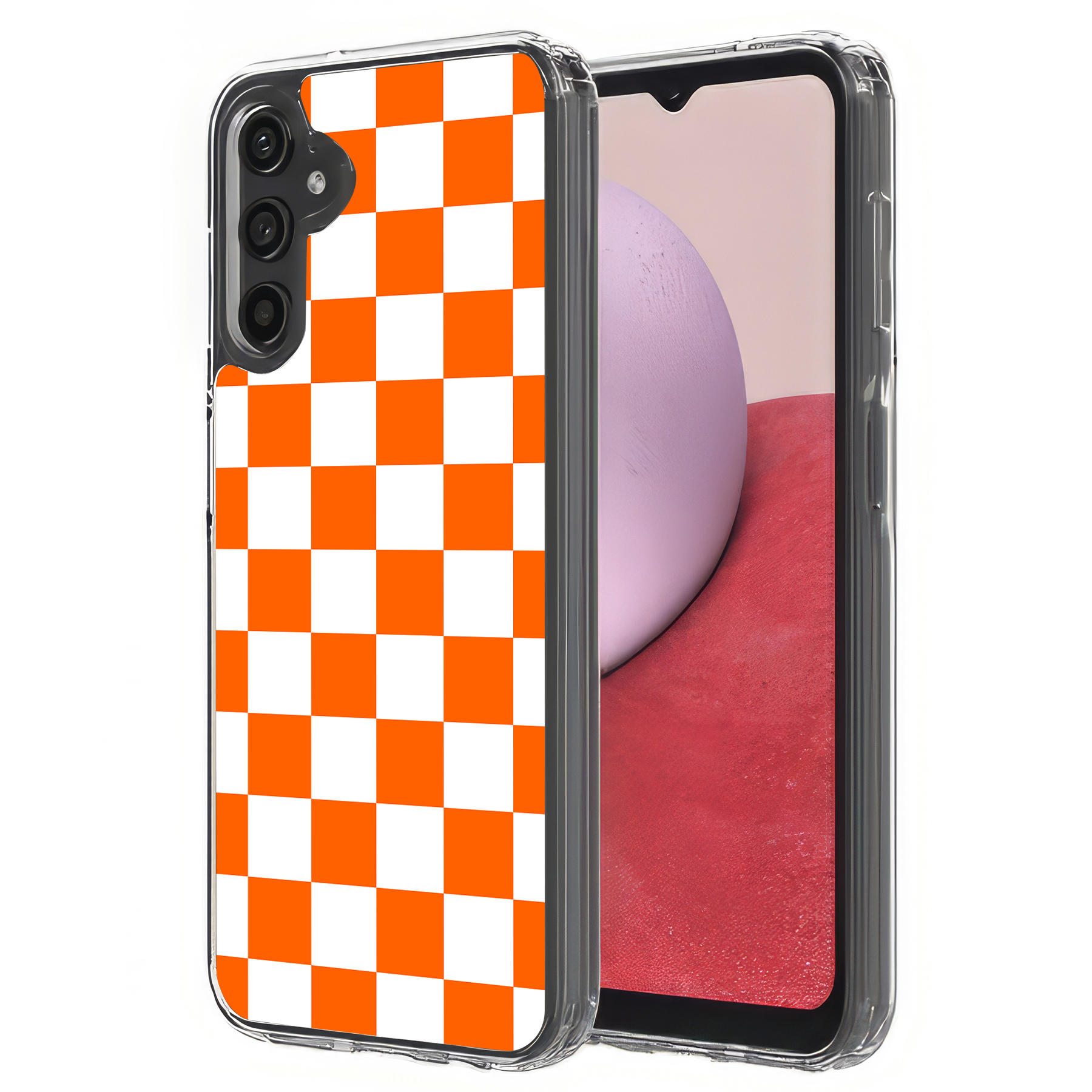 For Samsung Galaxy A (A56,A36,A16,A15,A14),Slim Cover,Orange Checker Print,USA - Picture 16 of 28
