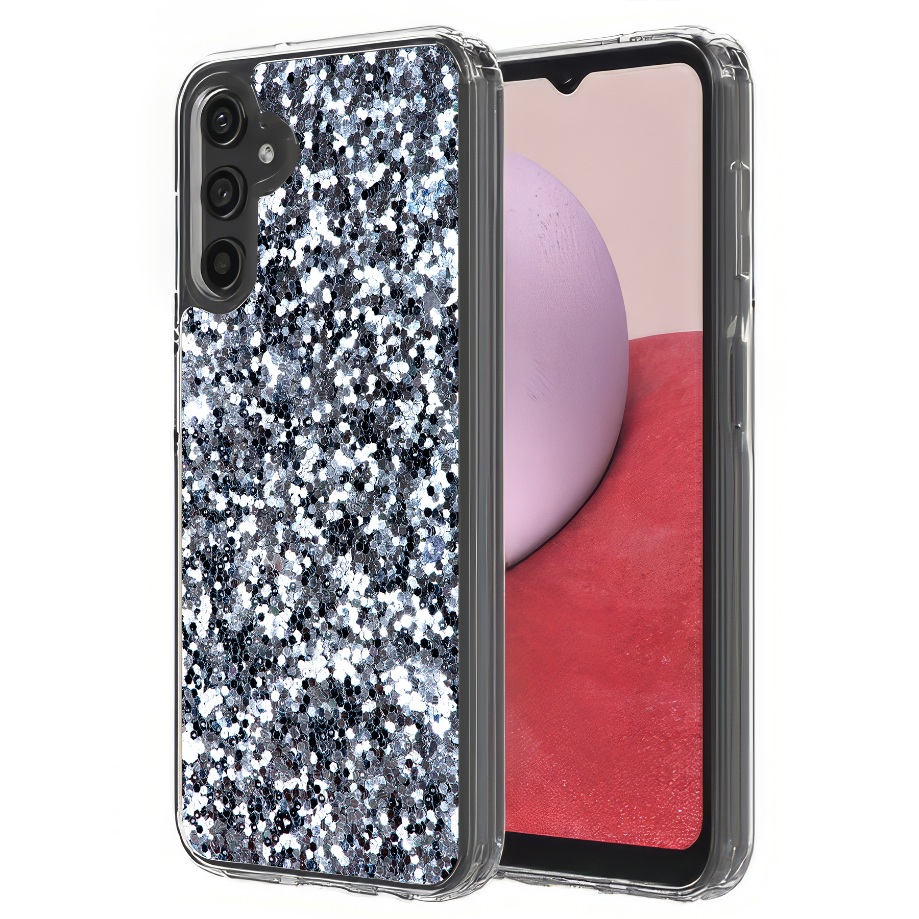 For Samsung Galaxy A (A56,A36,A16,A15,A14),Slim Cover,Silver Sparkles Print,USA - Picture 16 of 28