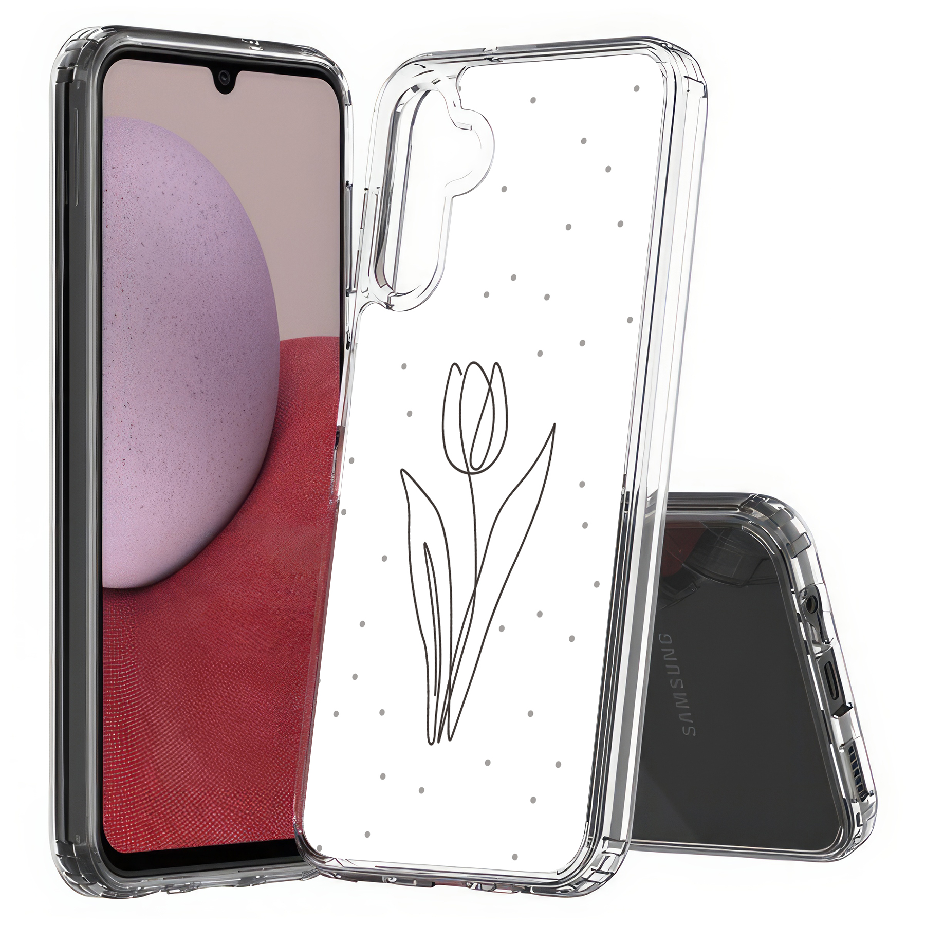 For Samsung Galaxy A (A56,A36,A16,A15,A14),Slim Cover,Line Art Tulip Print,USA - Picture 20 of 28