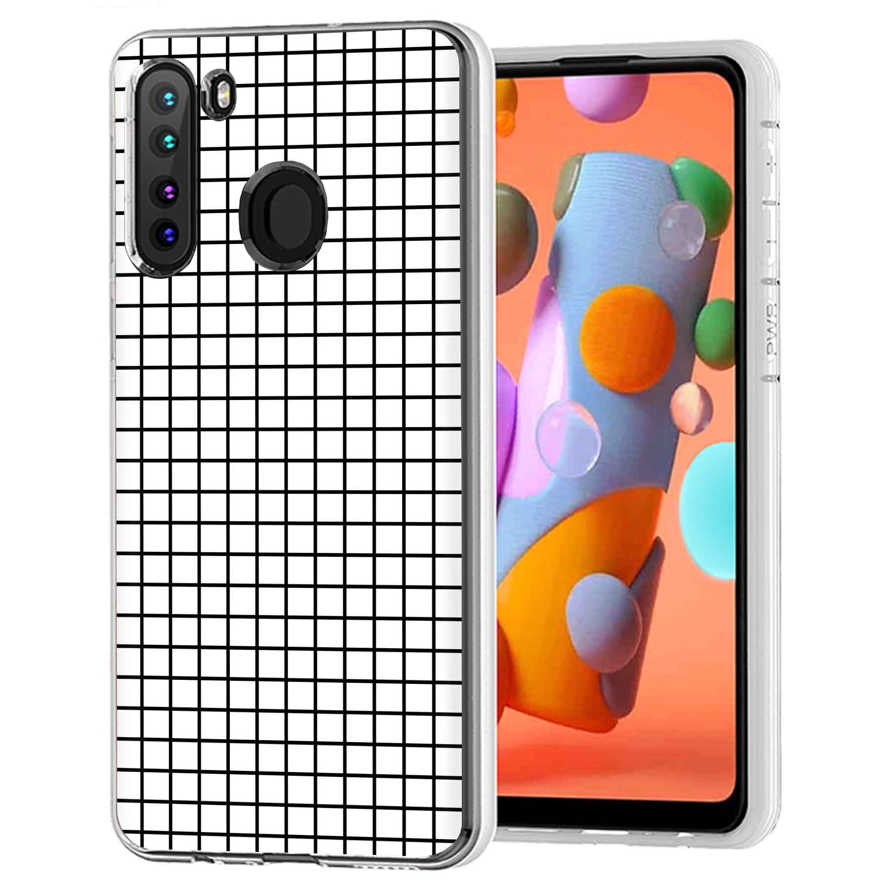 For Samsung Galaxy A (A56,A36,A16,A15,A14),Slim Cover,Blk White Grid Print,USA - Picture 19 of 28
