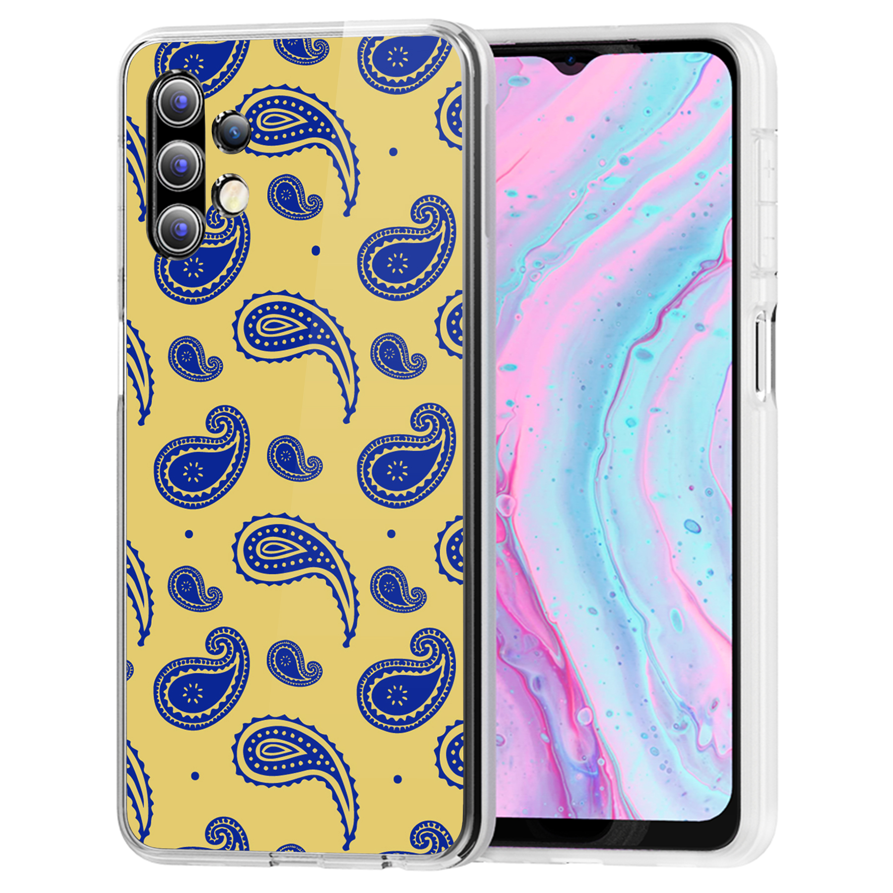 For Samsung Galaxy A (A56,A36,A16,A15,A14),Slim Cover,Paisley Yellow Print,USA - Picture 17 of 28
