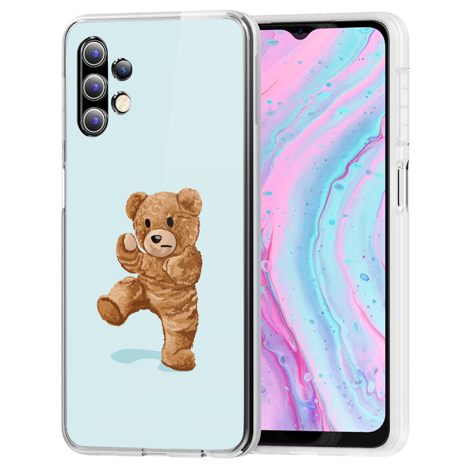 Für Samsung Galaxy A (A56, A36, A16, A15, A14), Slim Cover, Teddy Fight Print, USA - Bild 17 von 28