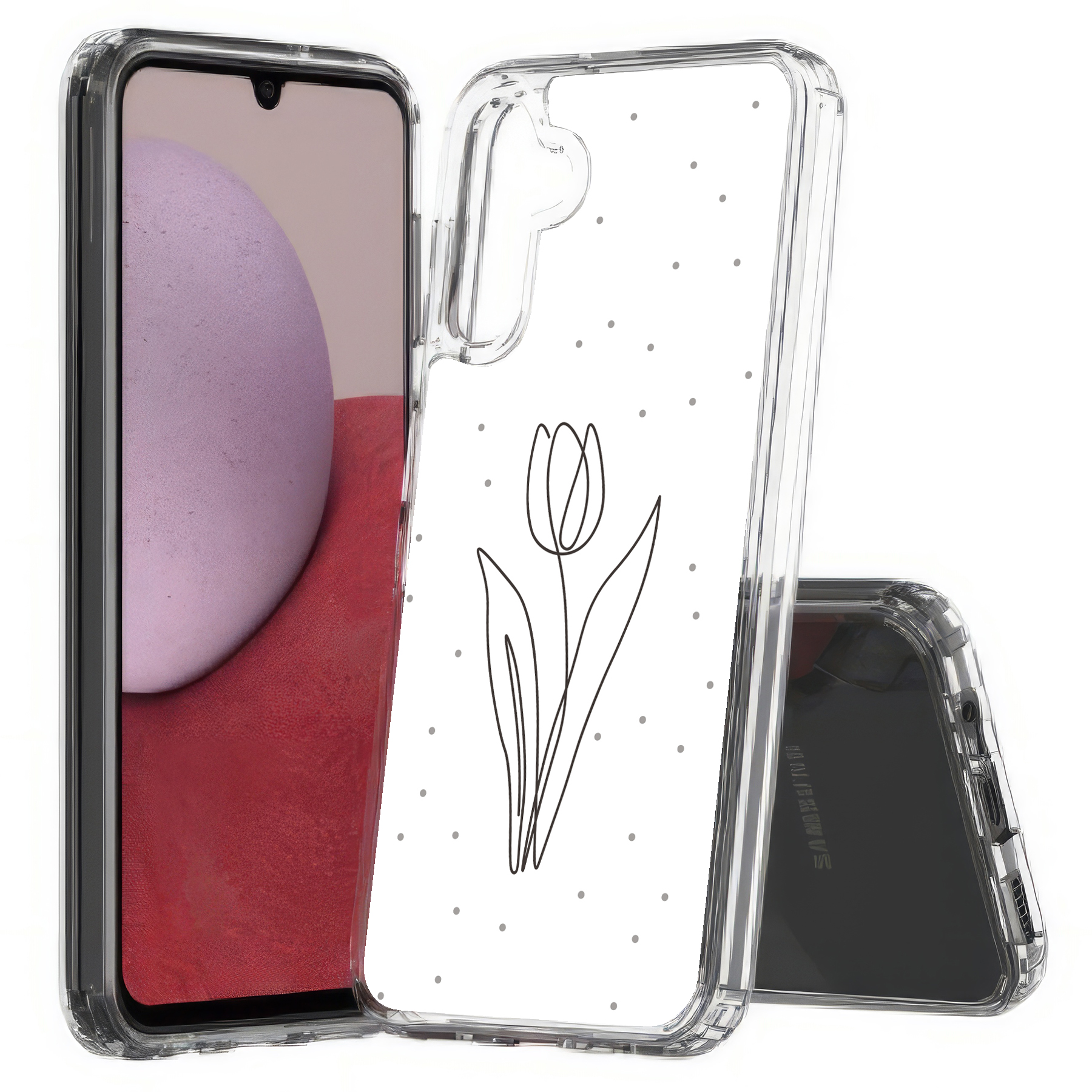 For Samsung Galaxy A (A56,A36,A16,A15,A14),Slim Cover,Line Art Tulip Print,USA - Picture 9 of 28