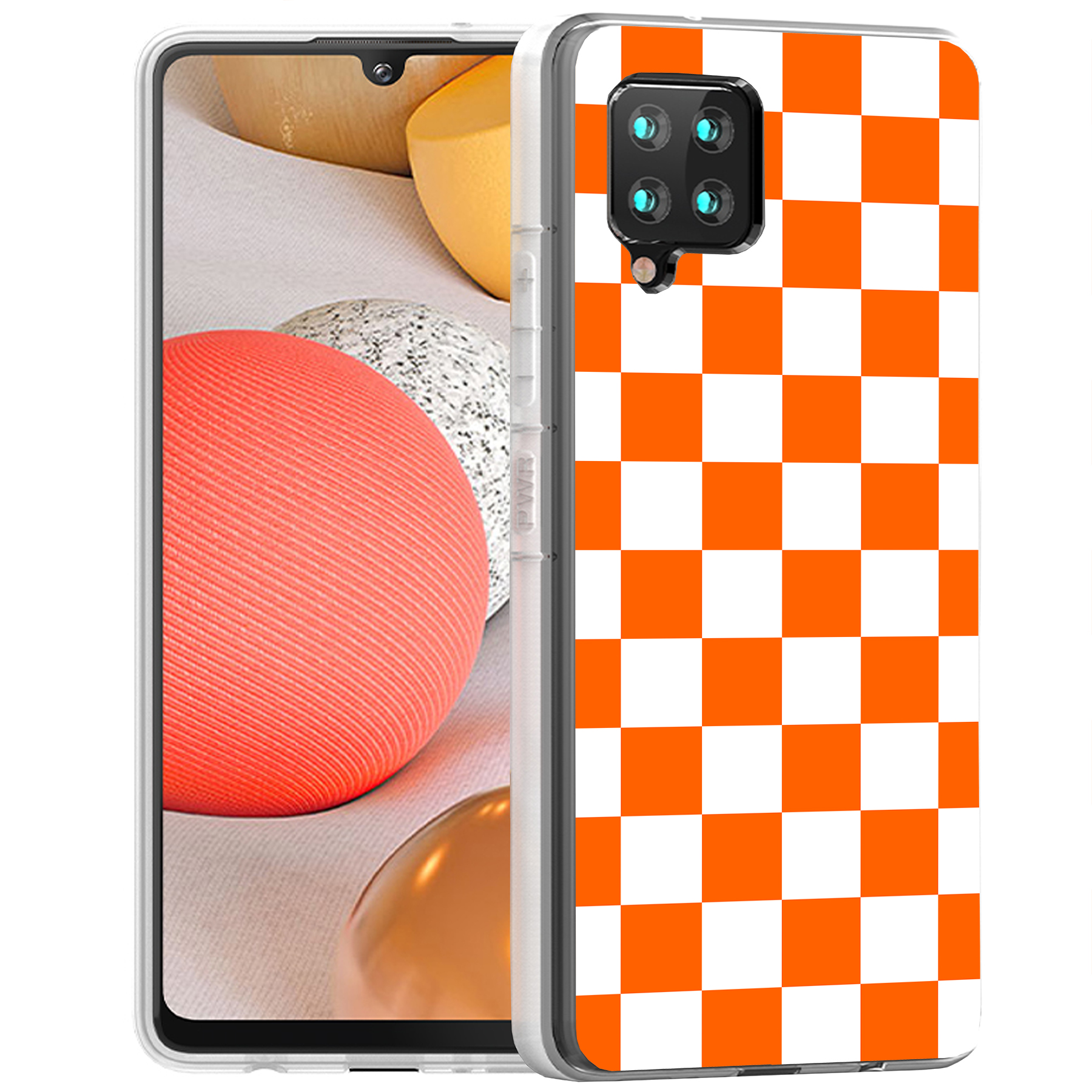 For Samsung Galaxy A (A56,A36,A16,A15,A14),Slim Cover,Orange Checker Print,USA - Picture 14 of 28