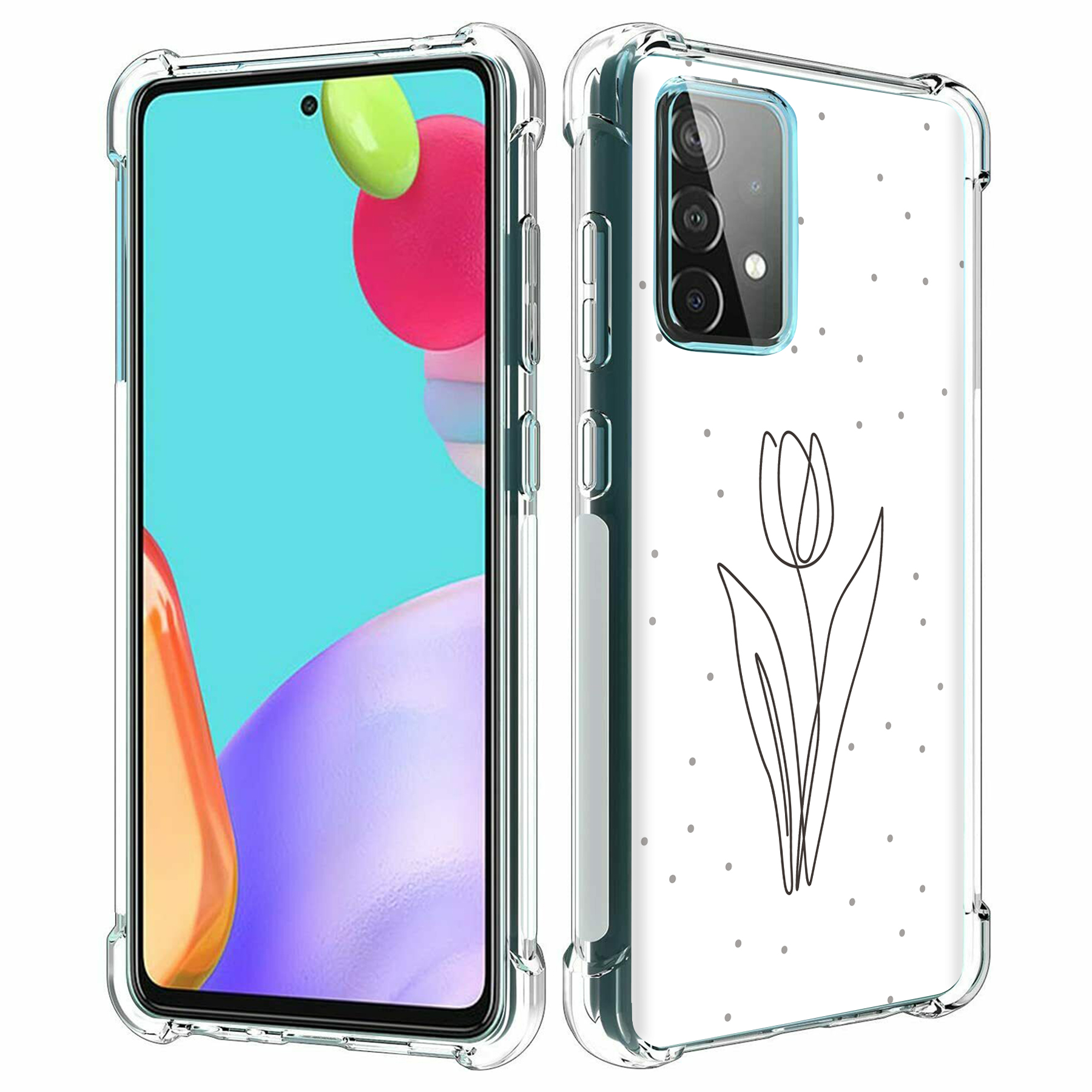 For Samsung Galaxy A (A56,A36,A16,A15,A14),Slim Cover,Line Art Tulip Print,USA - Picture 12 of 28