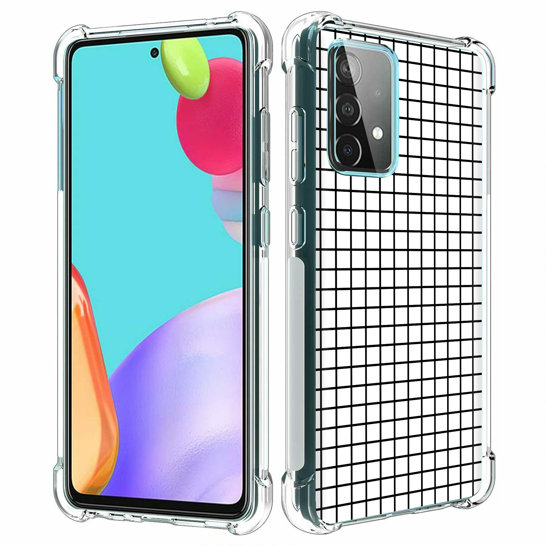 For Samsung Galaxy A (A56,A36,A16,A15,A14),Slim Cover,Blk White Grid Print,USA - Picture 12 of 28