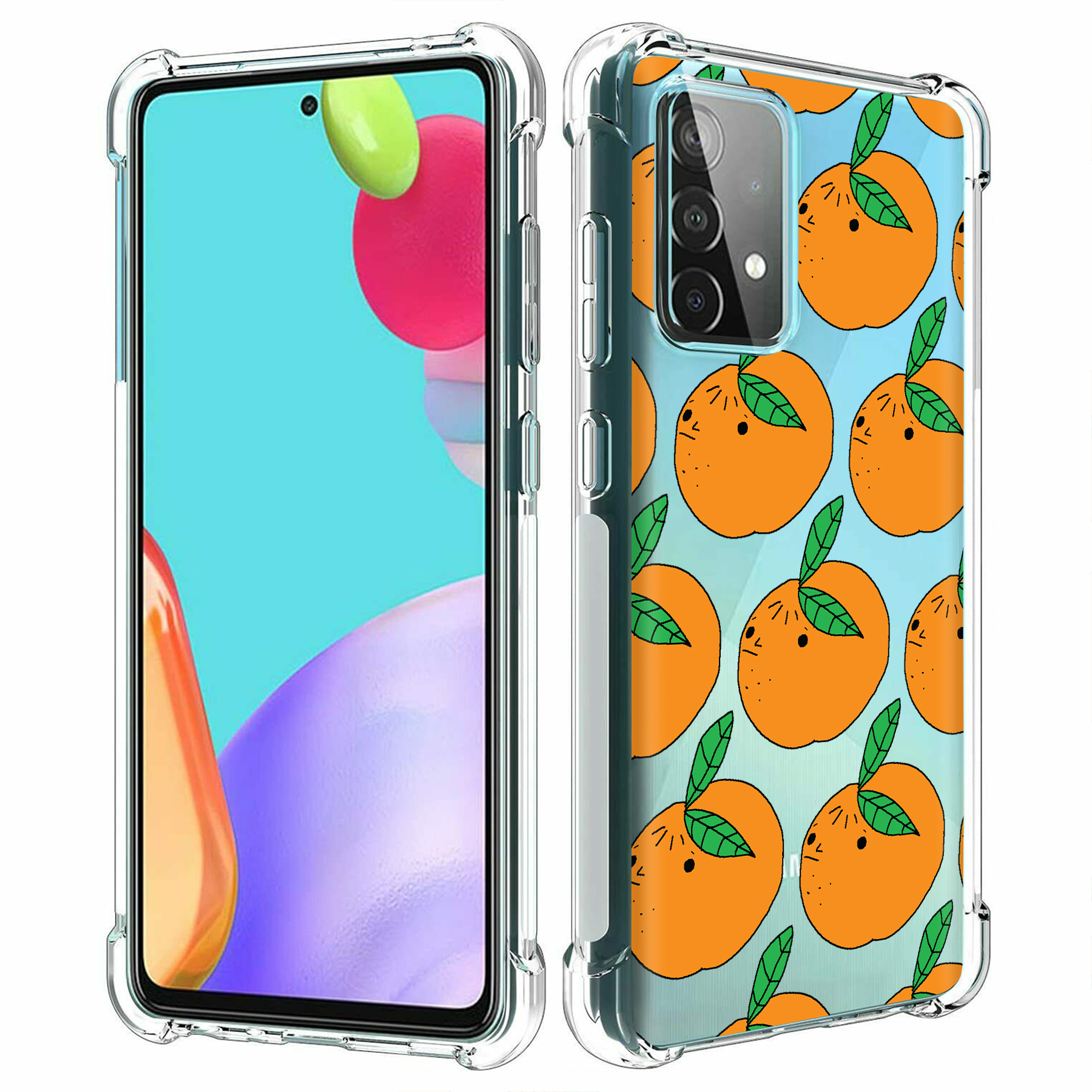 For Samsung Galaxy A (A56,A36,A16,A15,A14),Slim Cover,Orange Fruit Print,USA - Picture 12 of 28