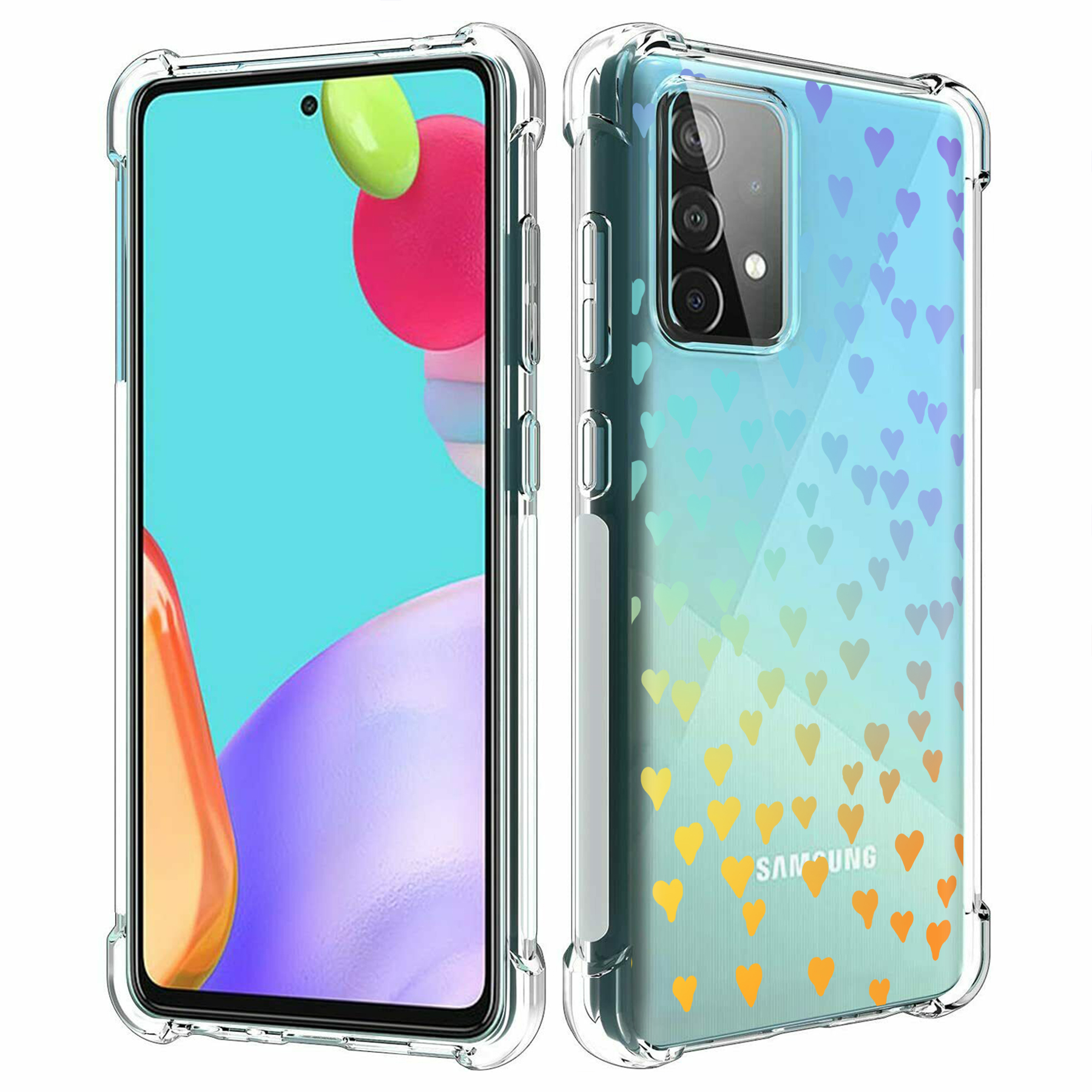 For Samsung Galaxy A (A56,A36,A16,A15,A14),Slim Cover,Gradient Hearts Print,USA - Picture 11 of 28