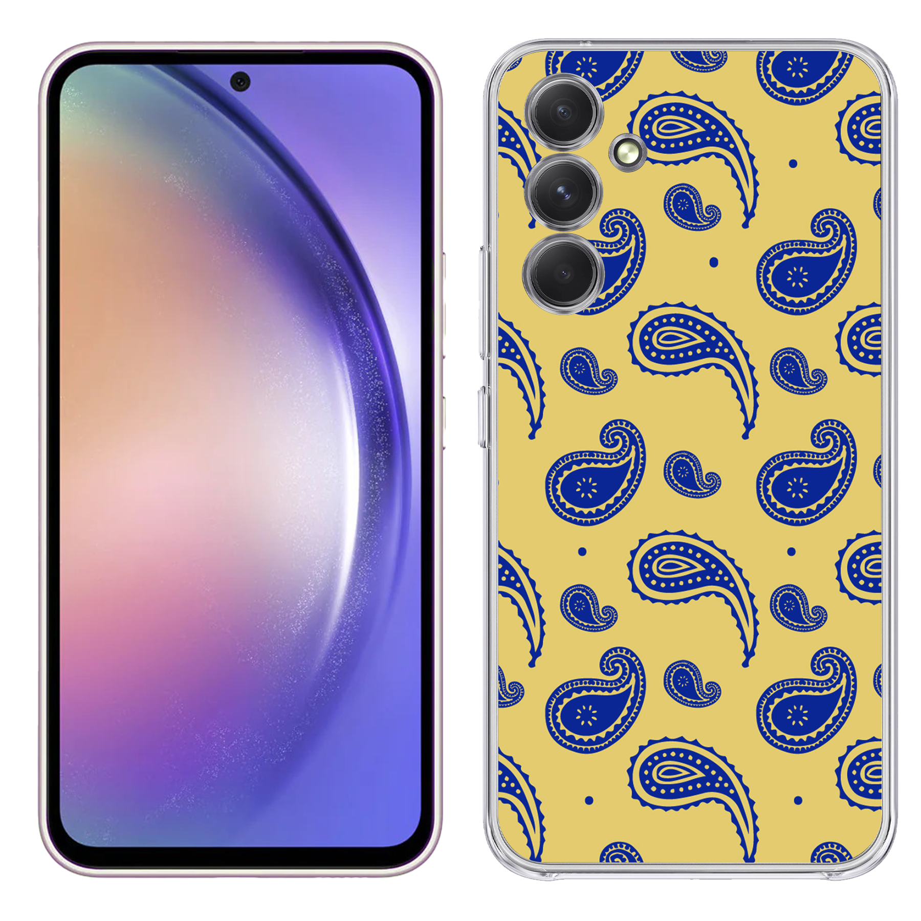For Samsung Galaxy A (A56,A36,A16,A15,A14),Slim Cover,Paisley Yellow Print,USA - Picture 10 of 28