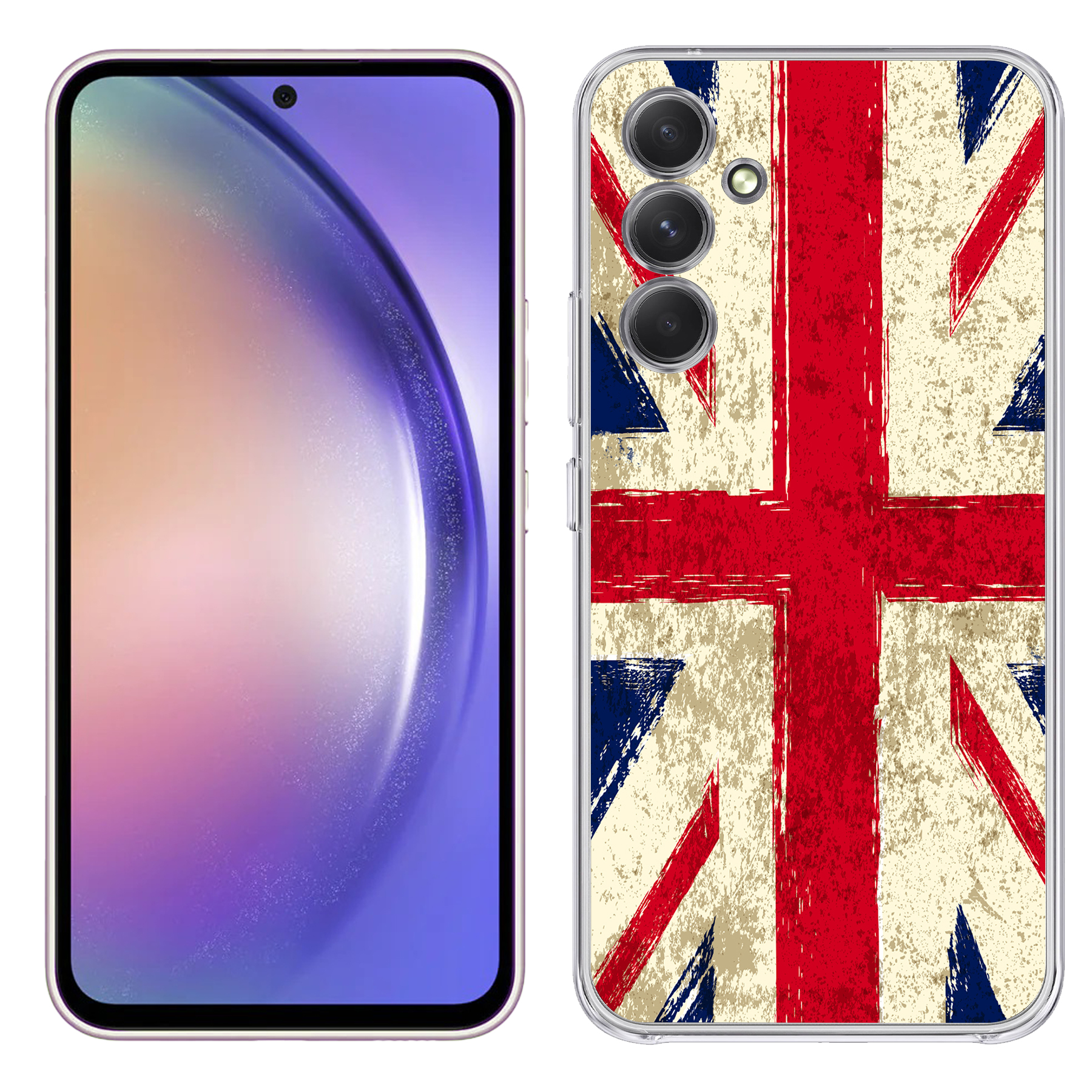 For Samsung Galaxy A (A56,A36,A16,A15,A14),Slim Cover,Old UK Flag Print,USA - Afbeelding 10 van 28