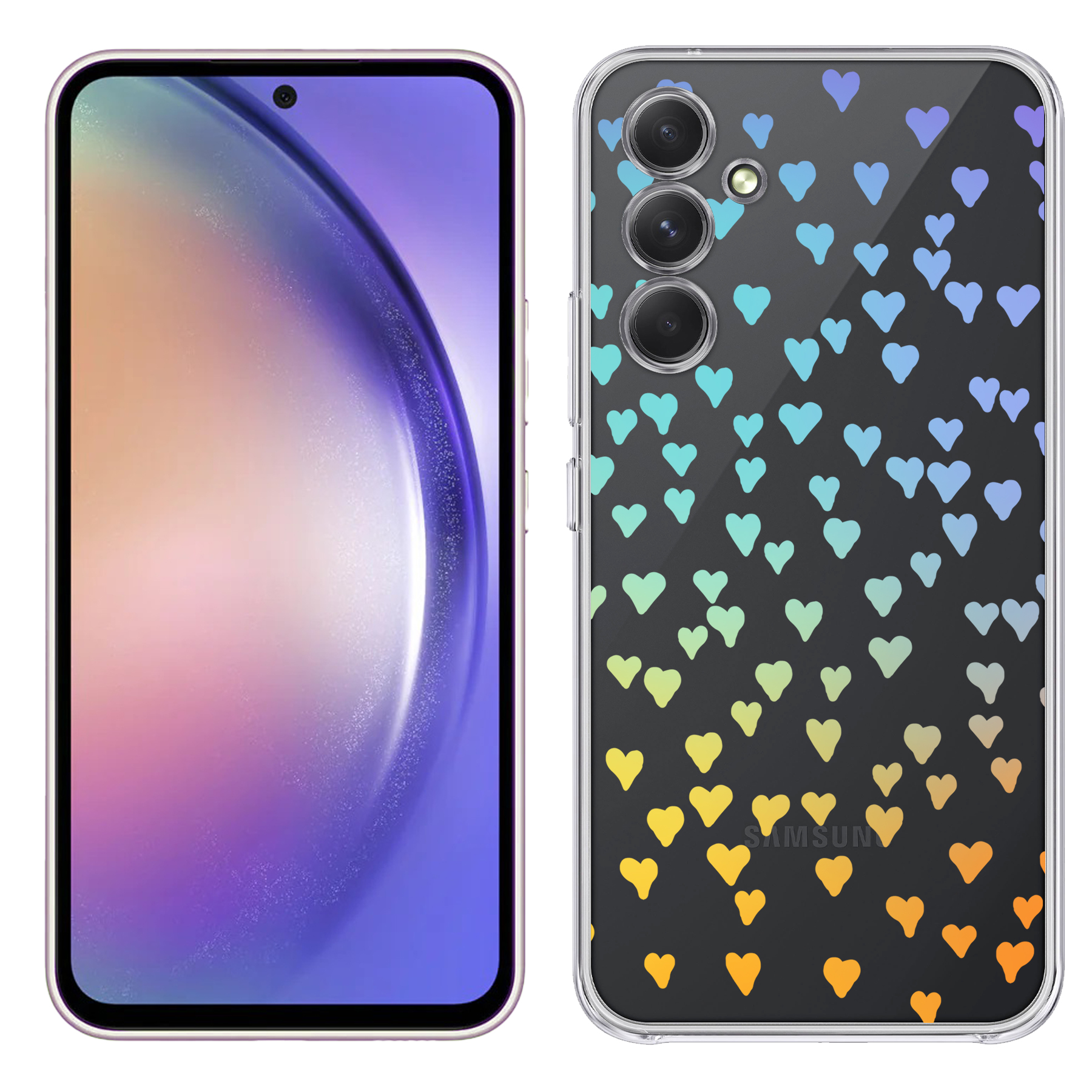 For Samsung Galaxy A (A56,A36,A16,A15,A14),Slim Cover,Gradient Hearts Print,USA - Picture 10 of 28