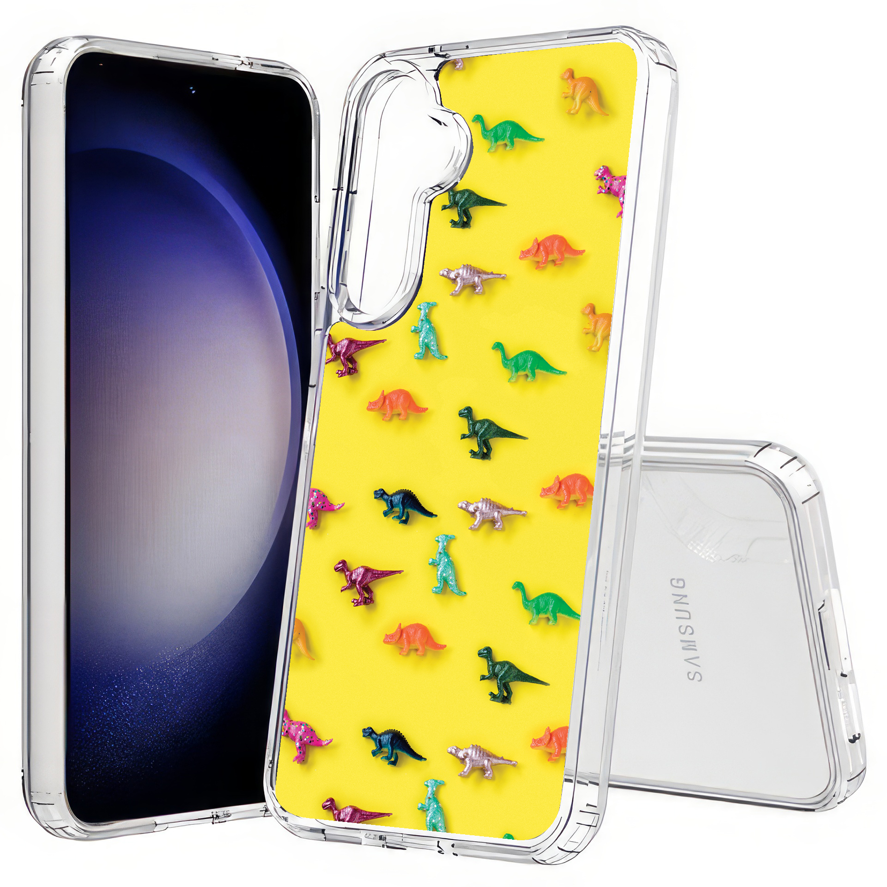 For Samsung Galaxy S (S25,S24,S23,S22,S21),Slim Cover,Dinasour 2 Print,USA - Picture 24 of 26