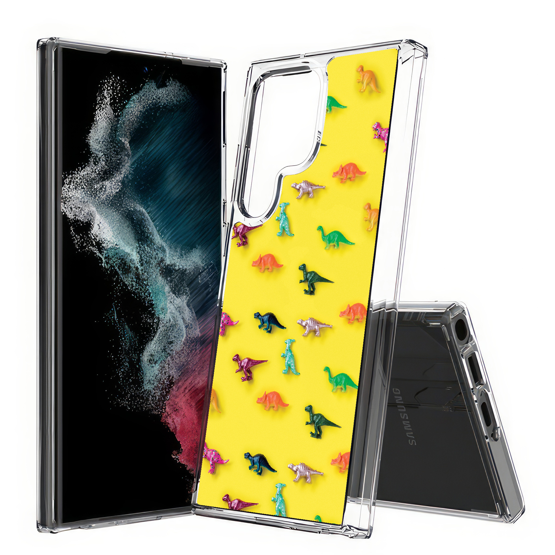 For Samsung Galaxy S (S25,S24,S23,S22,S21),Slim Cover,Dinasour 2 Print,USA - Picture 26 of 26
