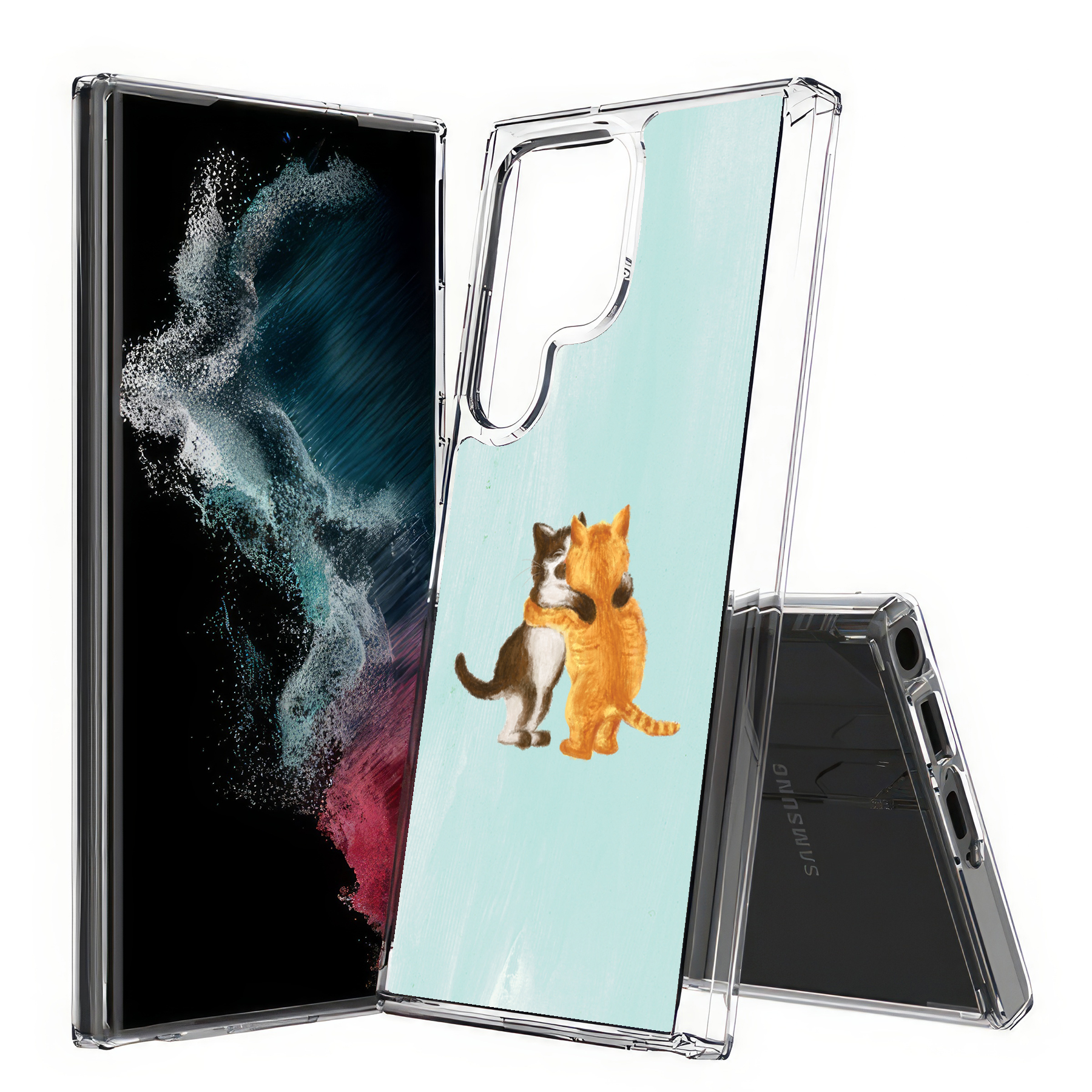 For Samsung Galaxy S (S25,S24,S23,S22,S21),Slim Cover,Meoww Print,USA - Picture 26 of 26