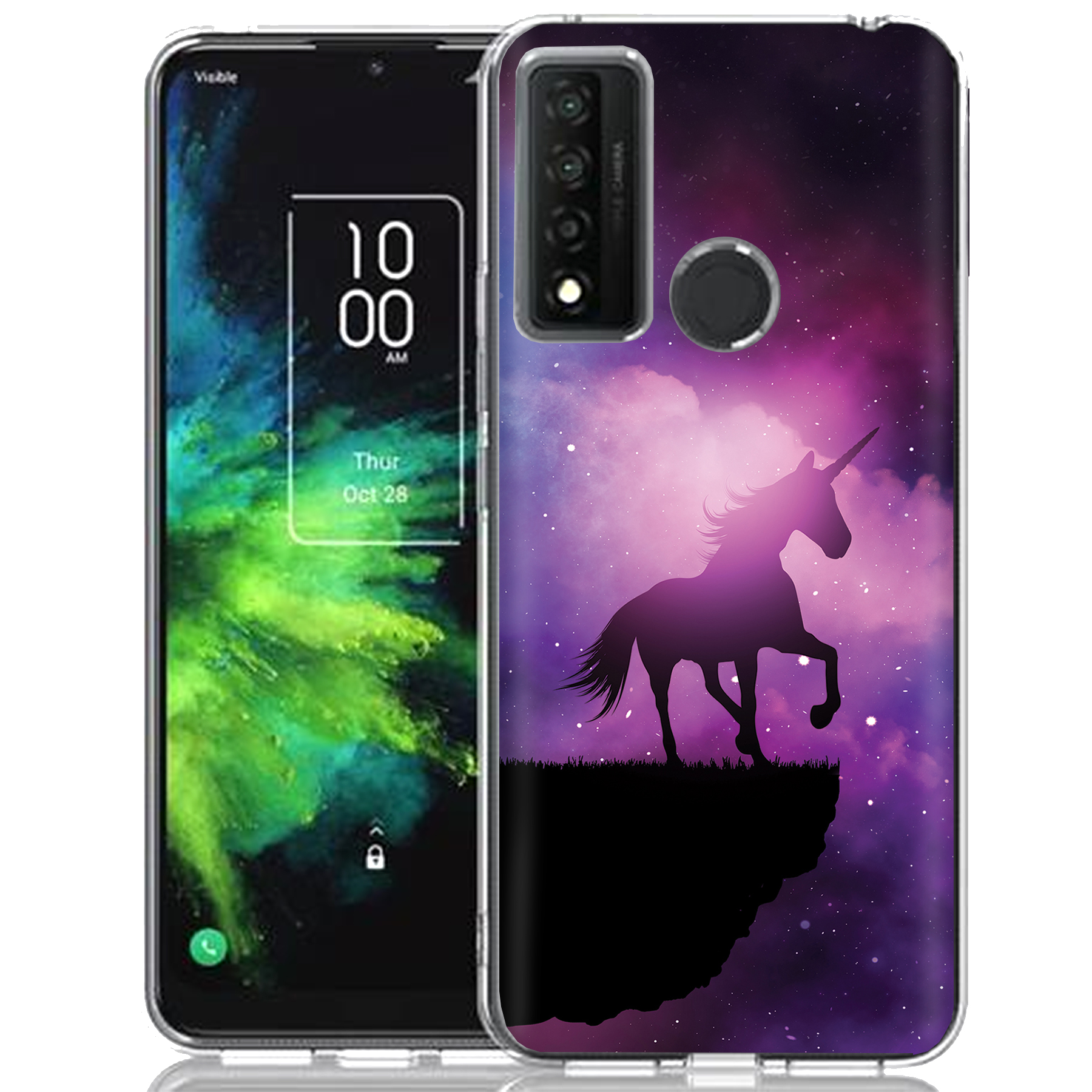For TCL (REVVL 6 PRO,50XL,ION Z,30,XE,V+),Slim Cover,Unicorn Galaxy Print,USA - Picture 15 of 16