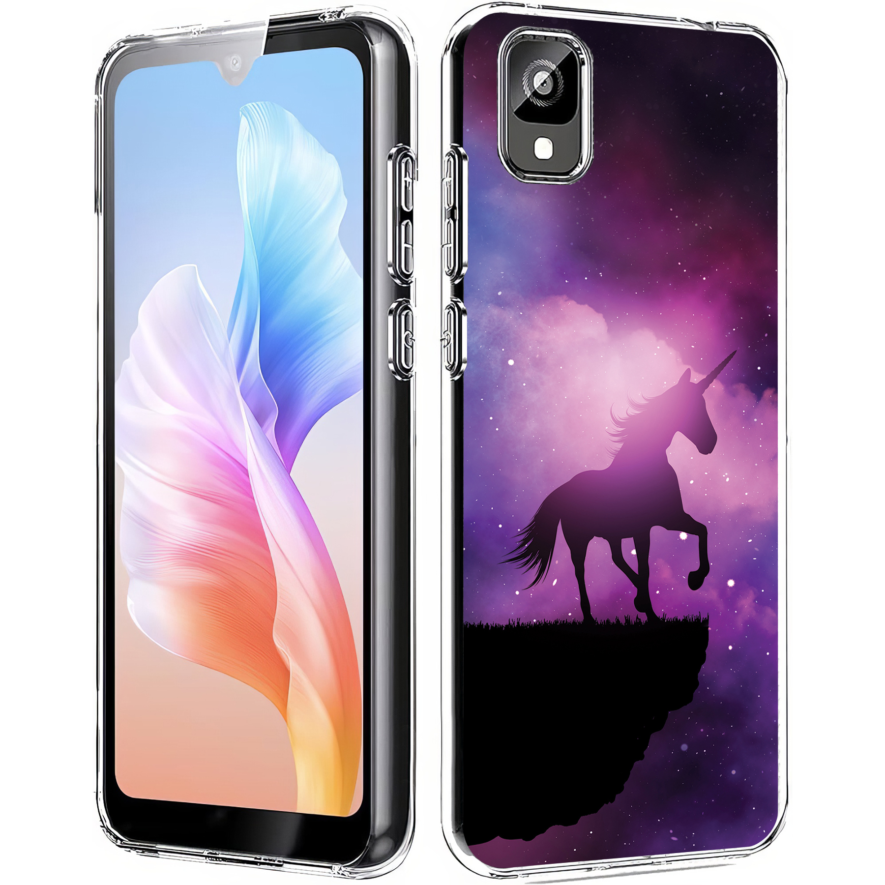For TCL (REVVL 6 PRO,50XL,ION Z,30,XE,V+),Slim Cover,Unicorn Galaxy Print,USA - Picture 12 of 16