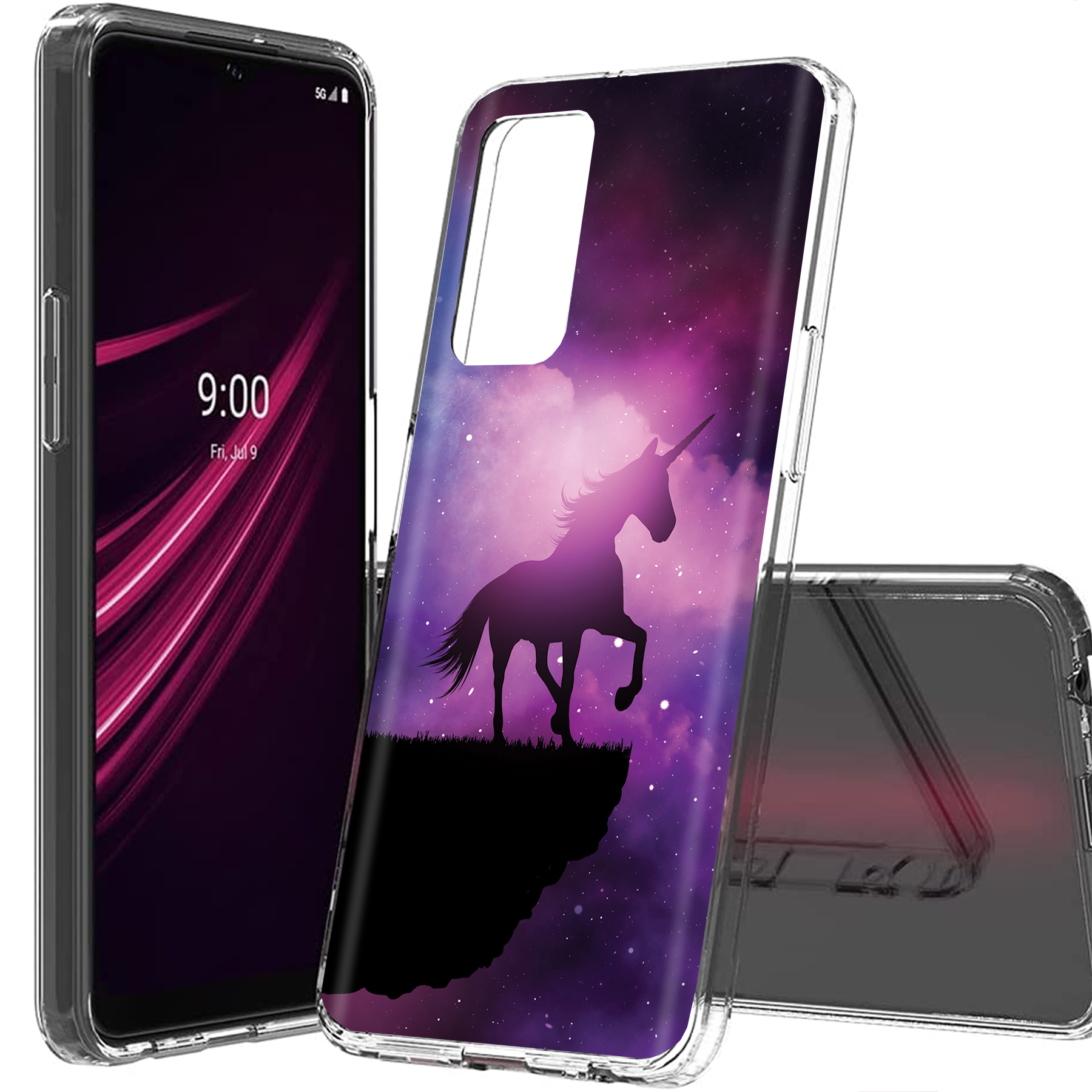 For TCL (REVVL 6 PRO,50XL,ION Z,30,XE,V+),Slim Cover,Unicorn Galaxy Print,USA - Picture 16 of 16