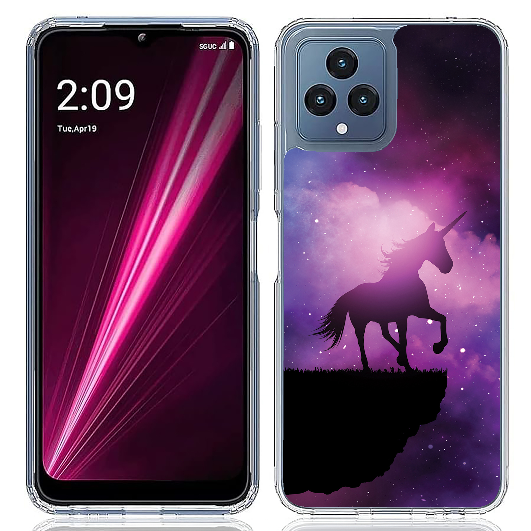 For TCL (REVVL 6 PRO,50XL,ION Z,30,XE,V+),Slim Cover,Unicorn Galaxy Print,USA - Picture 9 of 16