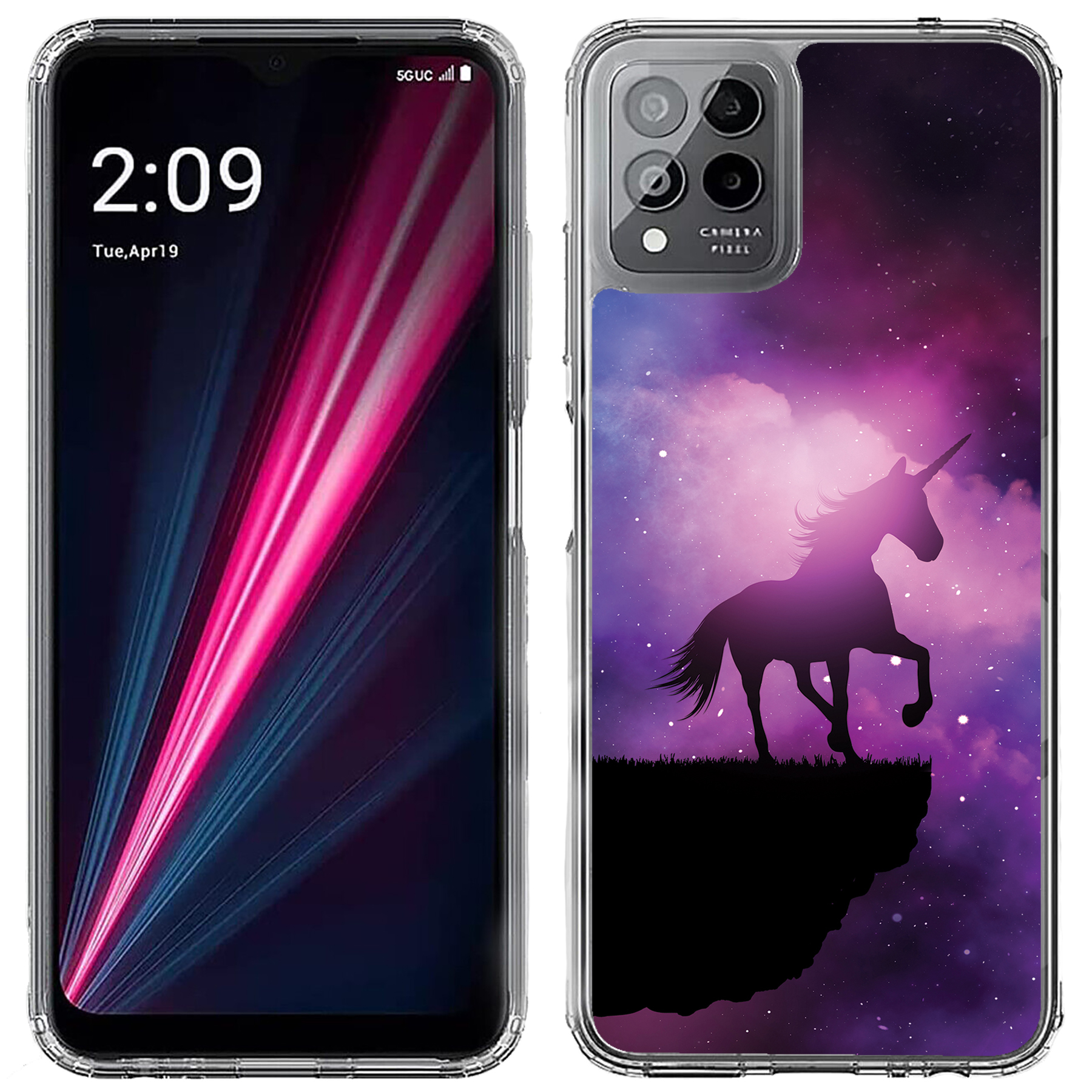 For TCL (REVVL 6 PRO,50XL,ION Z,30,XE,V+),Slim Cover,Unicorn Galaxy Print,USA - Picture 8 of 16