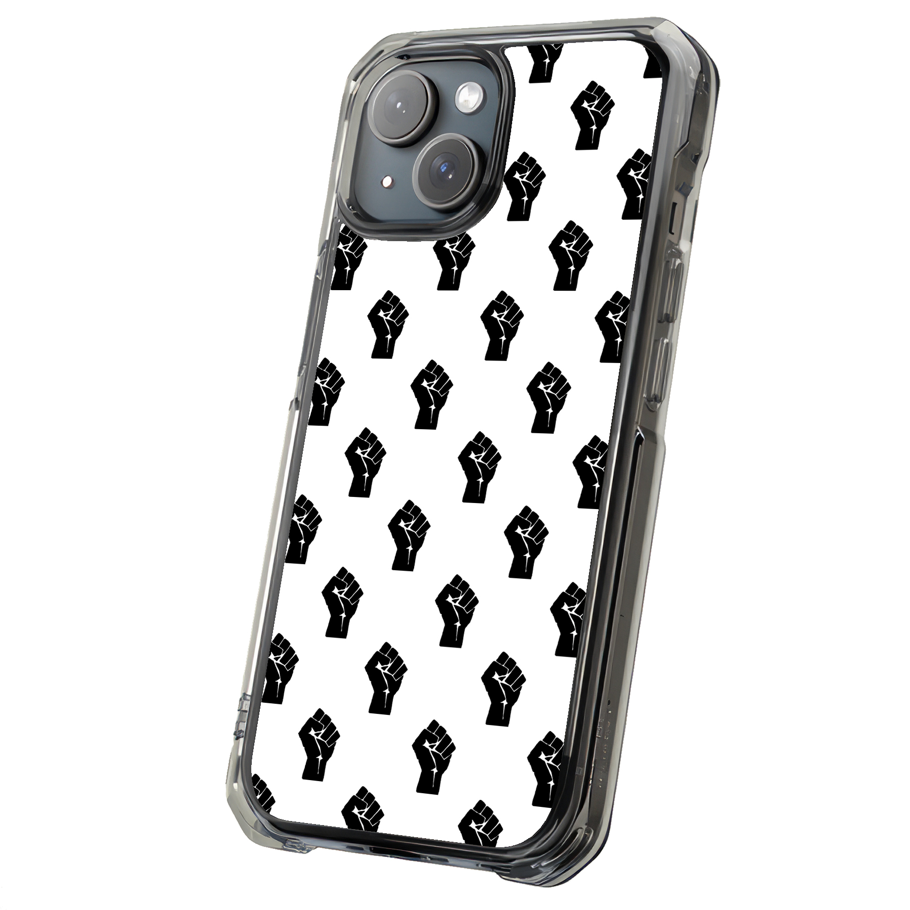 Custodia resistente per Apple iPhone (17,16,15,14,13,12,11,X,8), nero stampa viva - Foto 8 di 10