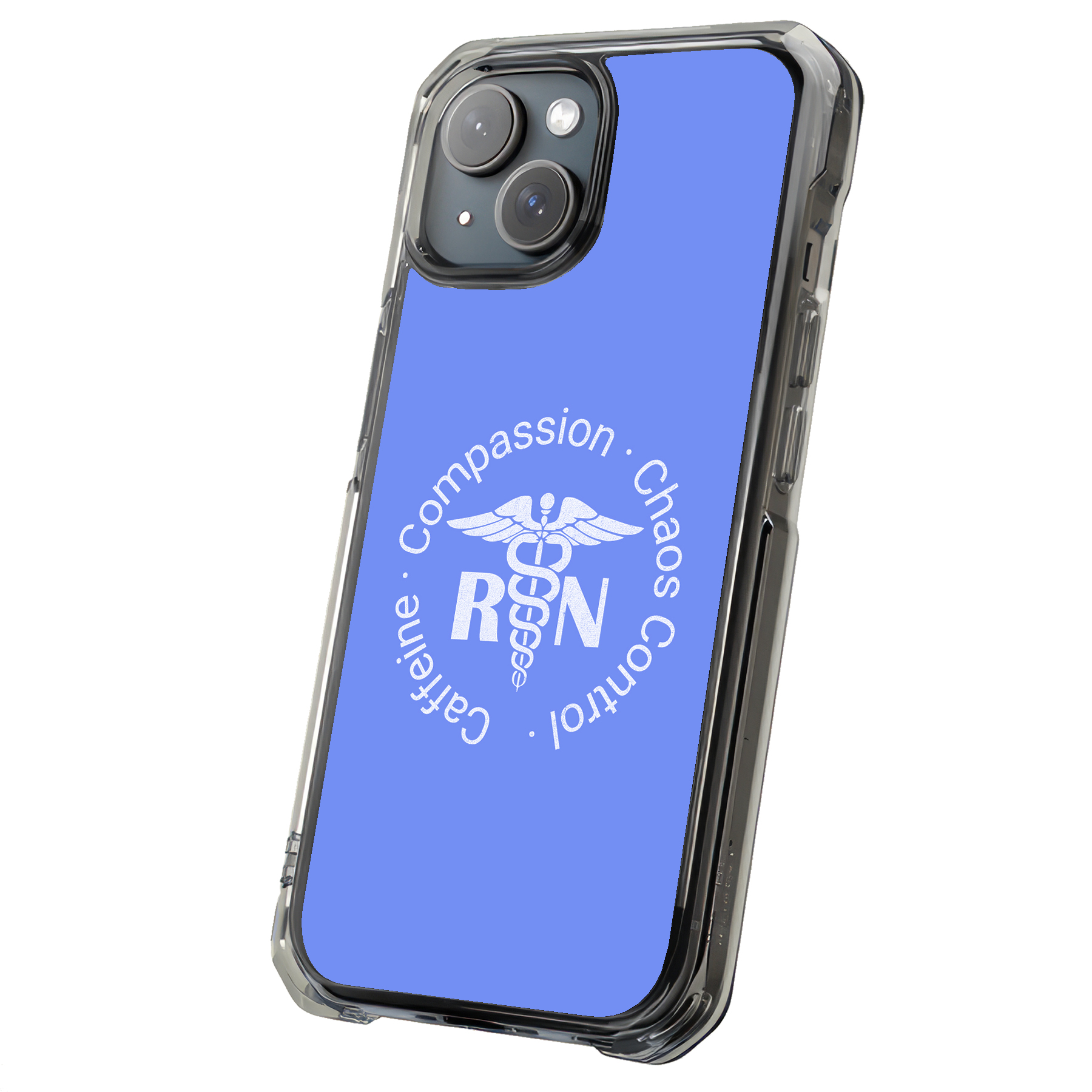 Design Hülle für Apple iPhone (16,15,14,13,12,11,X,8,7),RN Krankenschwester Koffein Druck - Bild 8 von 8