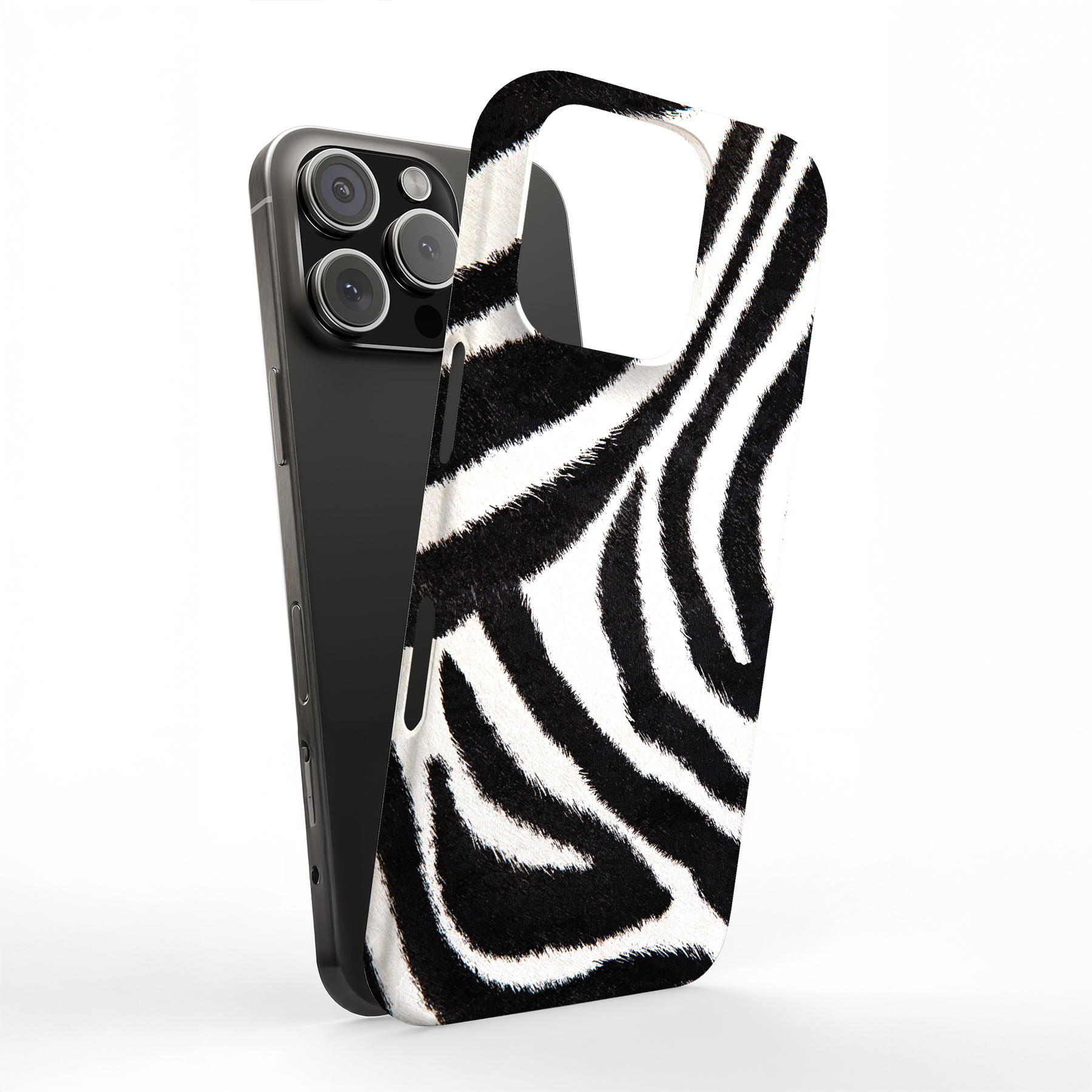 Tough Case For Apple iPhone (17,16,15,14,13,12,11,X,8),Zebra Fur 3 Print