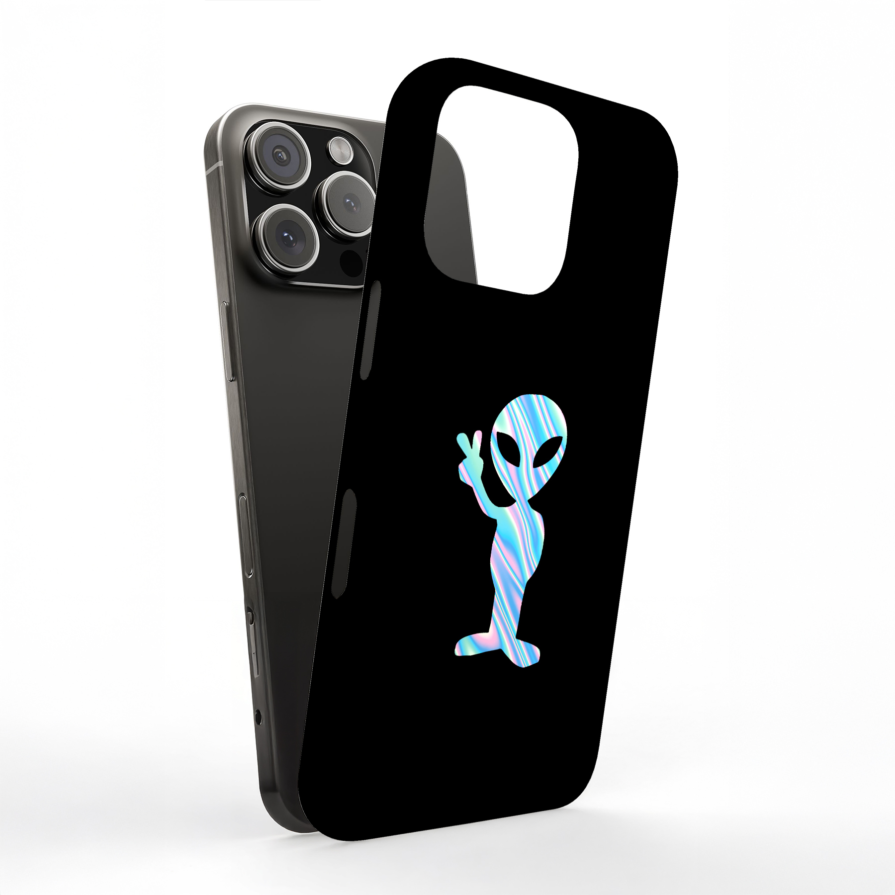Tough Case For Apple iPhone (17,16,15,14,13,12,11,X,8),Alien Peace Print