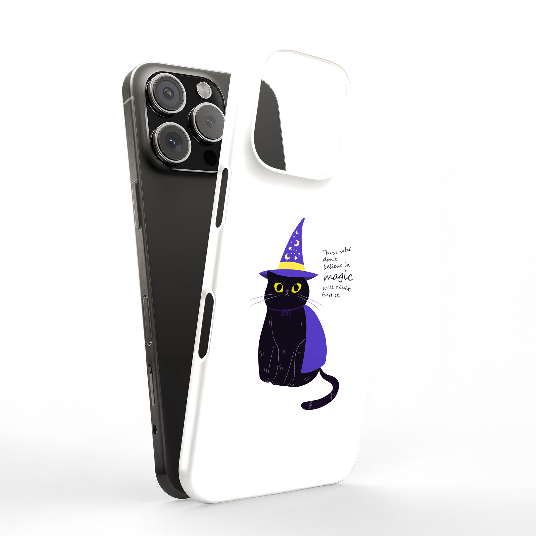 Tough Case For Apple iPhone (17,16,15,14,13,12,11,X,8),Witch Cat Print