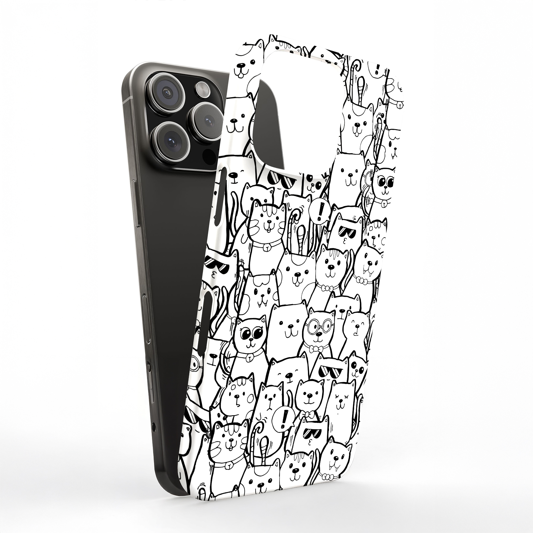 Tough Cases For Apple iPhone (17,16,15,14,13,12,11,X,8),Comic Cat Print