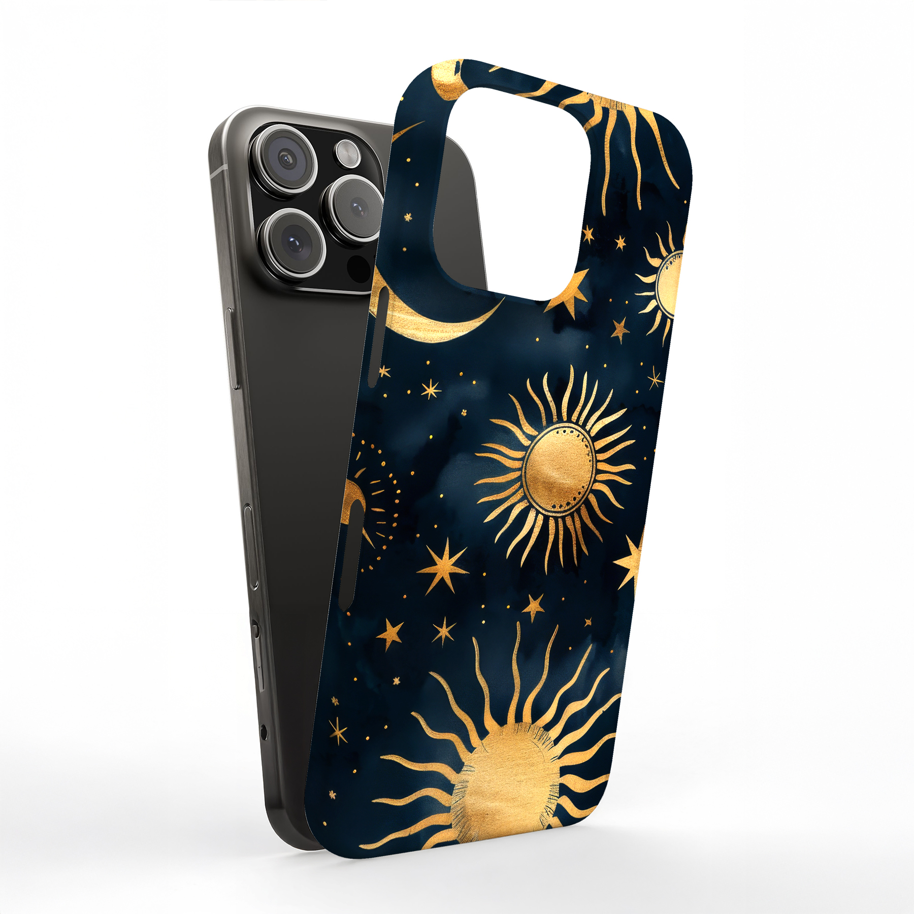 Tough Case For Apple iPhone (17,16,15,14,13,12,11,X,8),Star Dark Blue Print