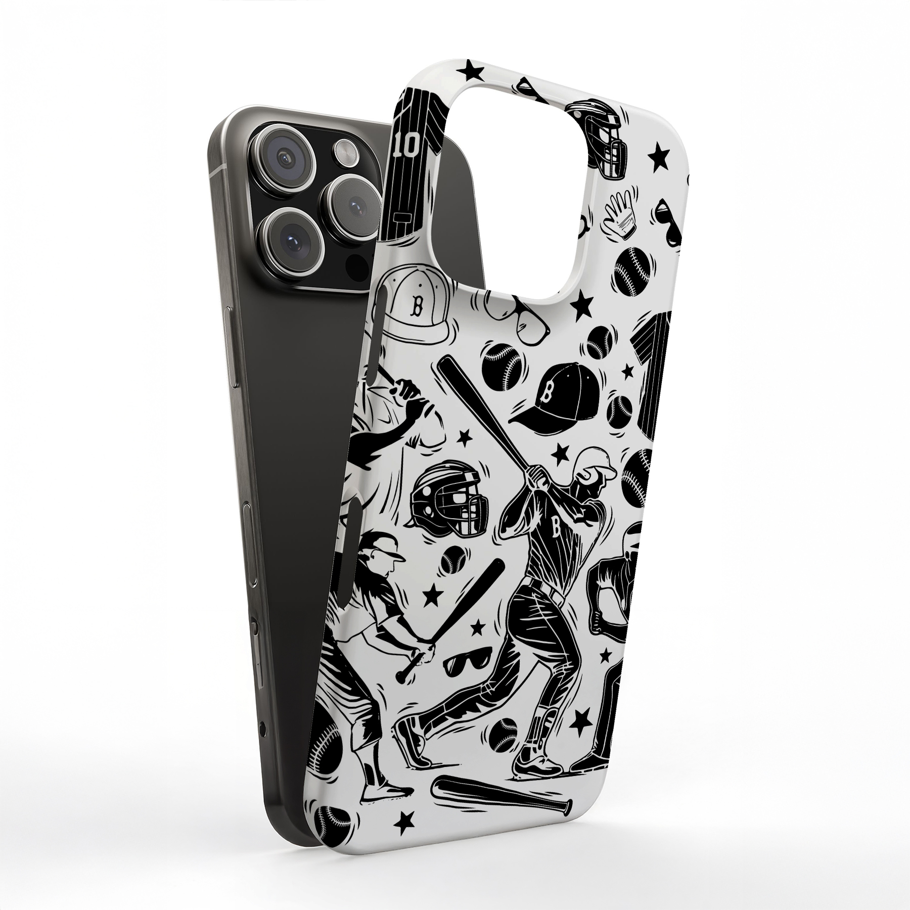 Tough Case For Apple iPhone (17,16,15,14,13,12,11,X,8),Baseball Icons Print