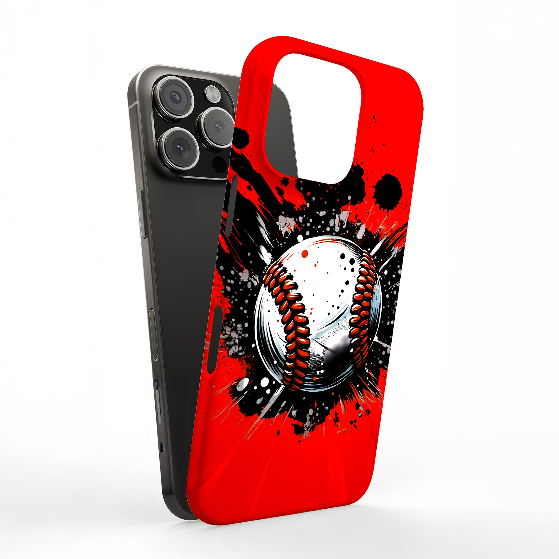 Tough Case For Apple iPhone (17,16,15,14,13,12,11,X,8),Baseball Crash Print