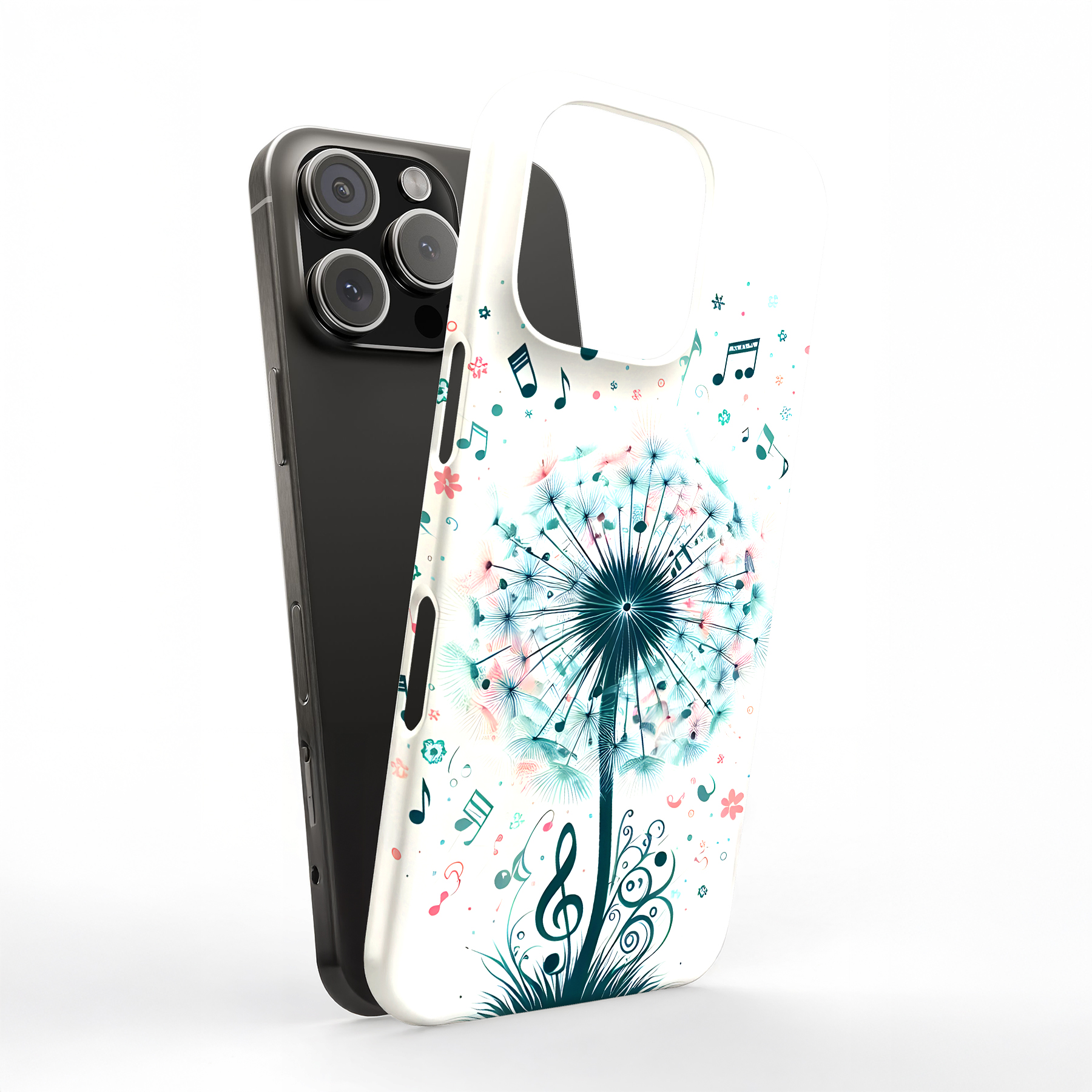 Tough Case For Apple iPhone (17,16,15,14,13,12,11,X,8),Music Notes Print