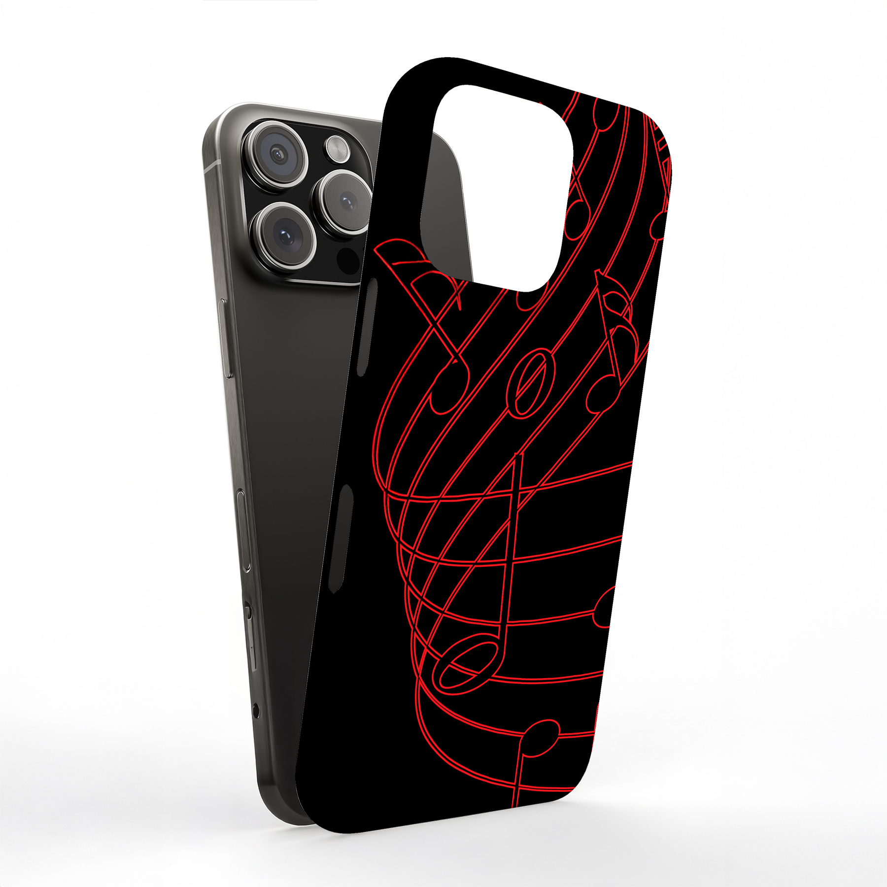 Tough Case For Apple iPhone (17,16,15,14,13,12,11,X,8),Musical Staff Print