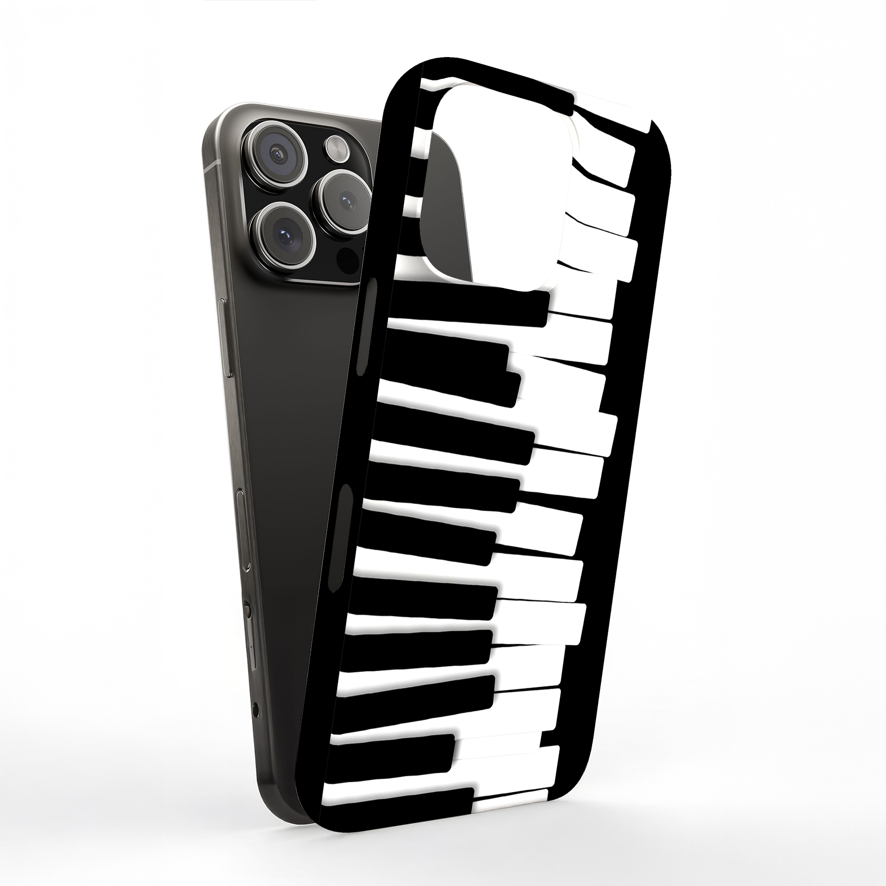 Tough Case For Apple iPhone (17,16,15,14,13,12,11,X,8),Piano Key Chaos Print
