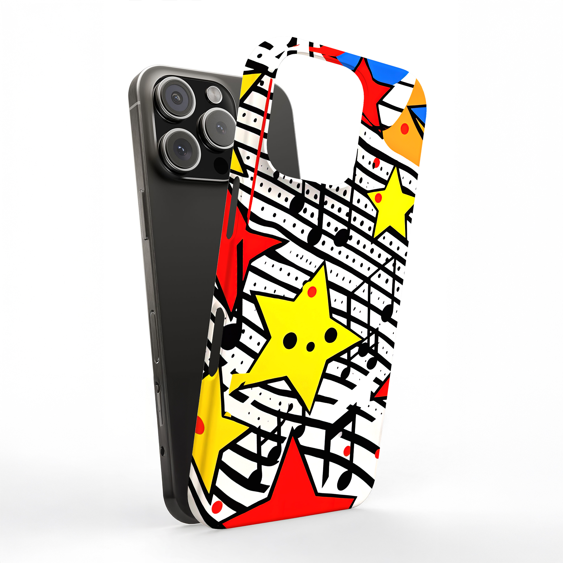 Tough Case For Apple iPhone (17,16,15,14,13,12,11,X,8),Pop Art Music Print