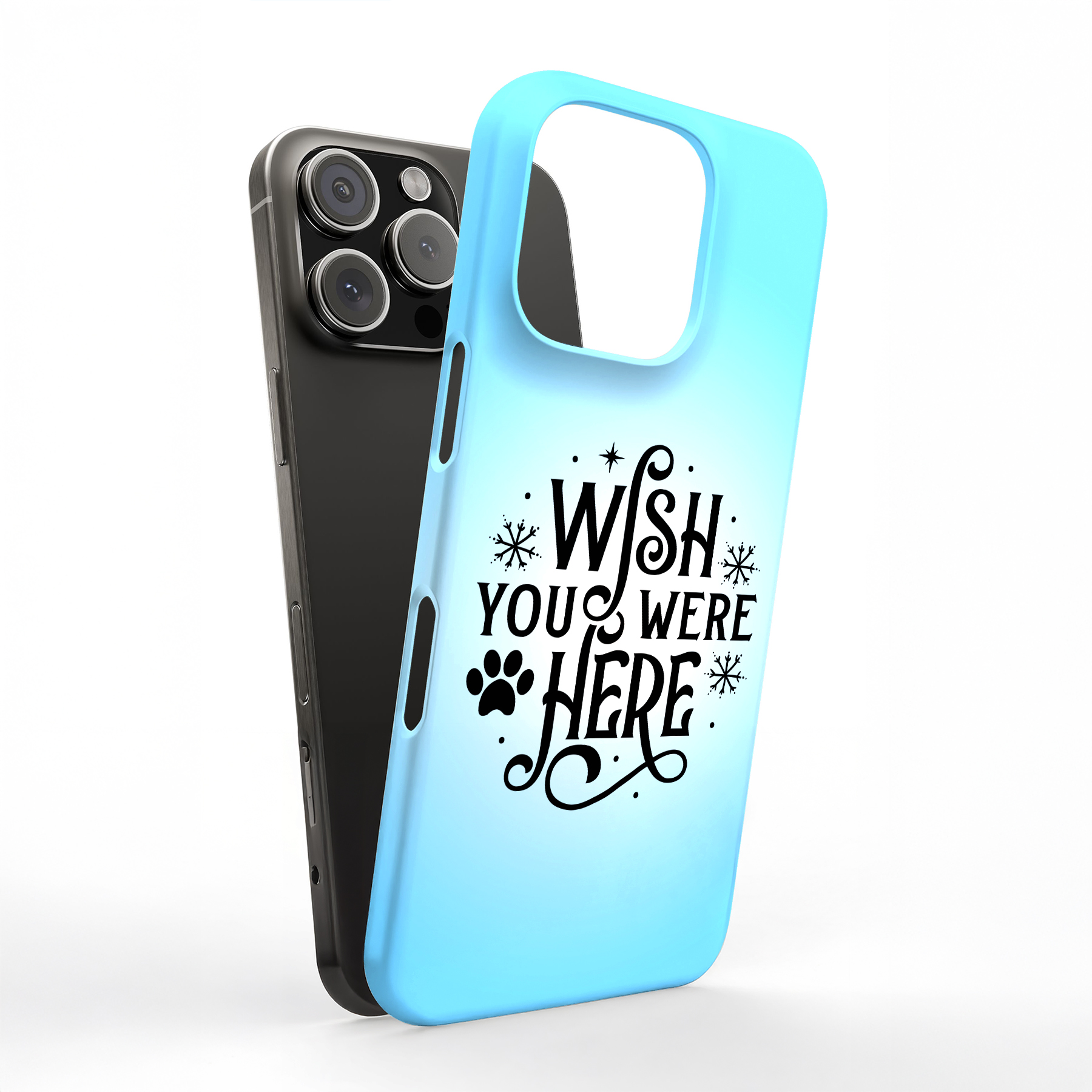 Custodia resistente per Apple iPhone (17,16,15,14,13,12,11,X,8), stampa Wish Were Here - Foto 9 di 10