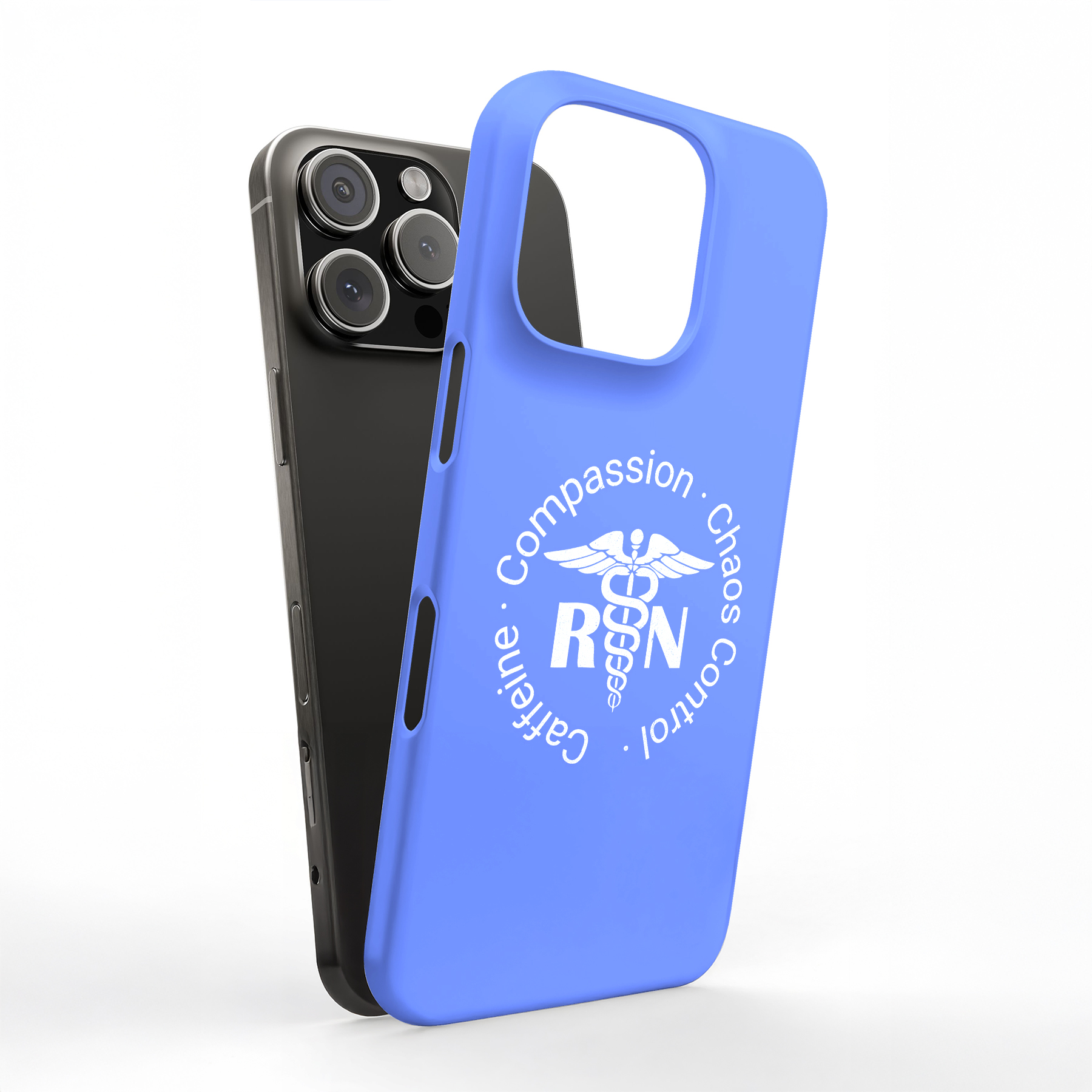 Design Hülle für Apple iPhone (16,15,14,13,12,11,X,8,7),RN Krankenschwester Koffein Druck - Bild 7 von 8