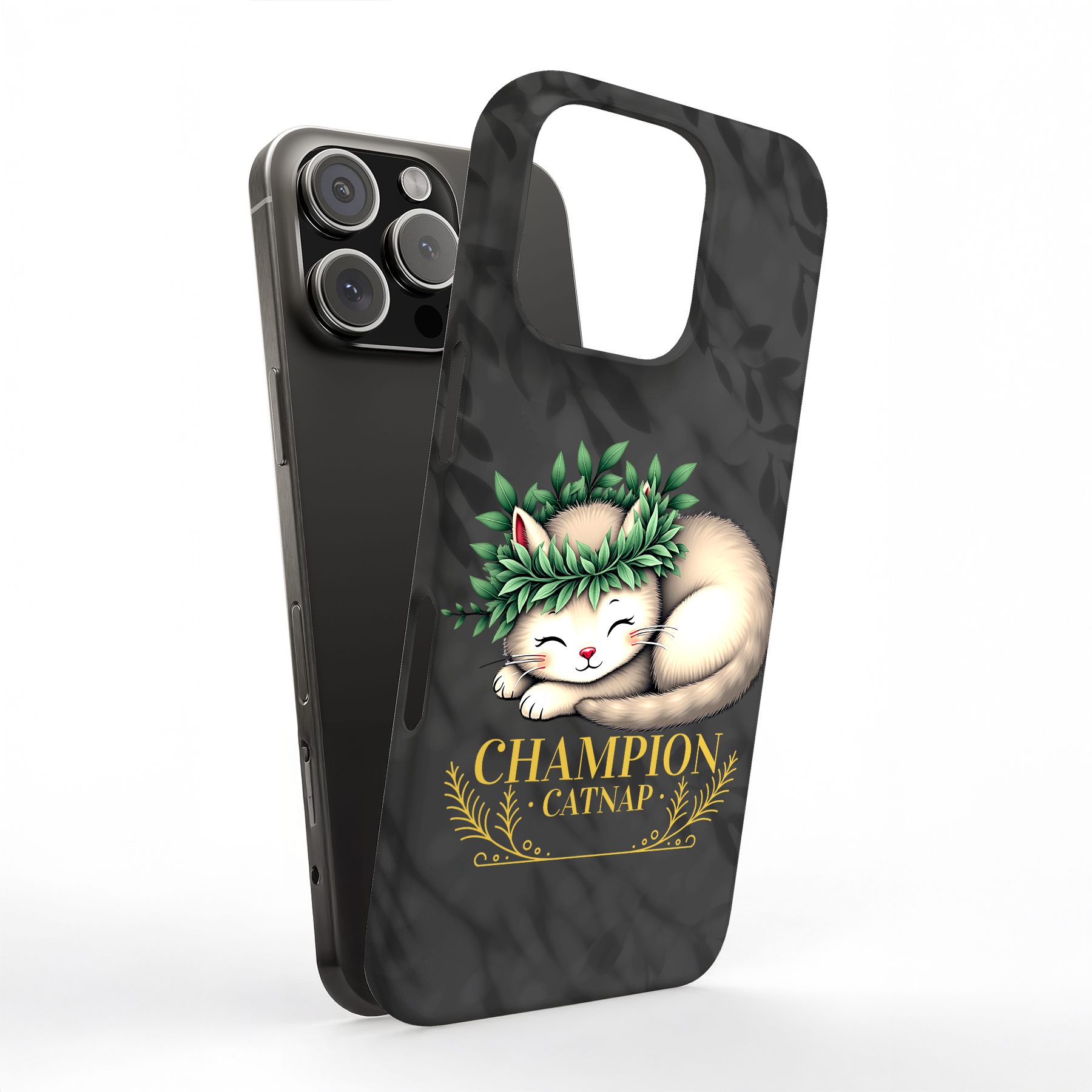 Tough Case For Apple iPhone (17,16,15,14,13,12,11,X,8),Catnap Champion Print