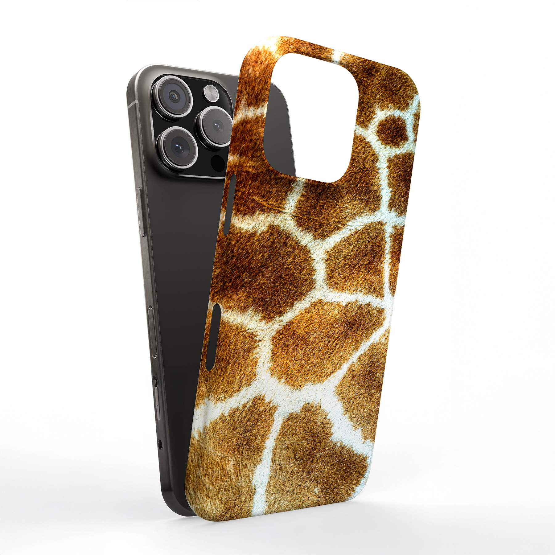 Tough Cases For Apple iPhone (17,16,15,14,13,12,11,X,8),Giraffe Fur 1 Print