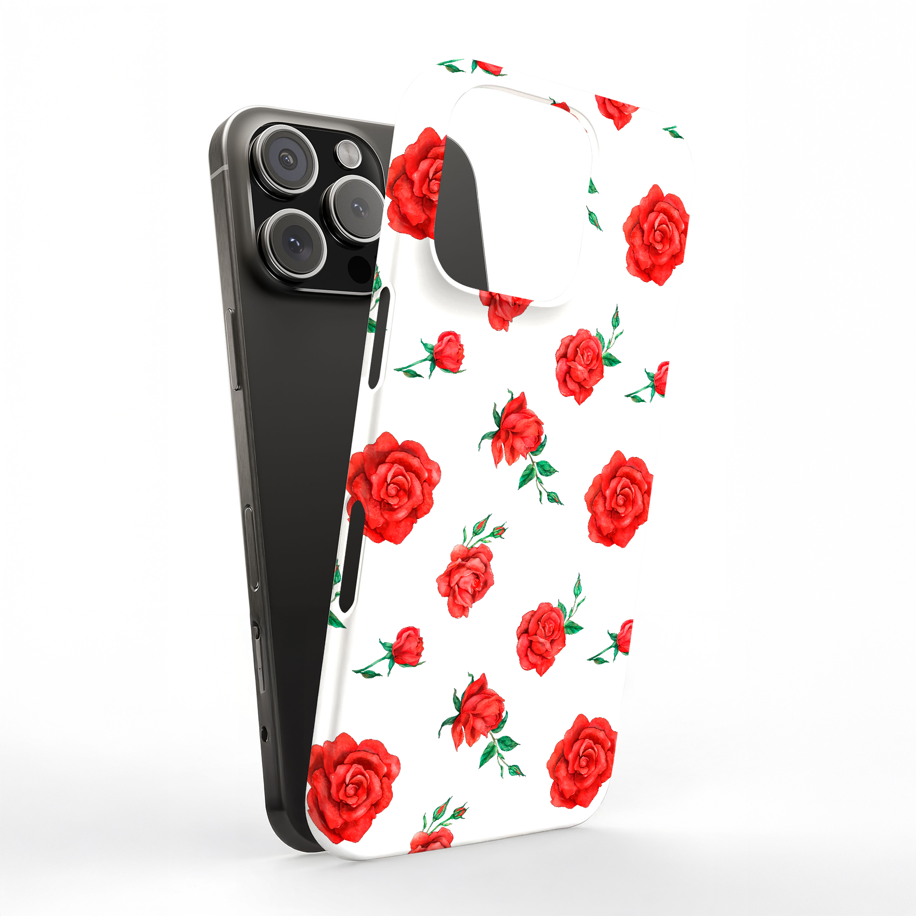 Tough Case For Apple iPhone (17,16,15,14,13,12,11,X,8),Garden Roses Print