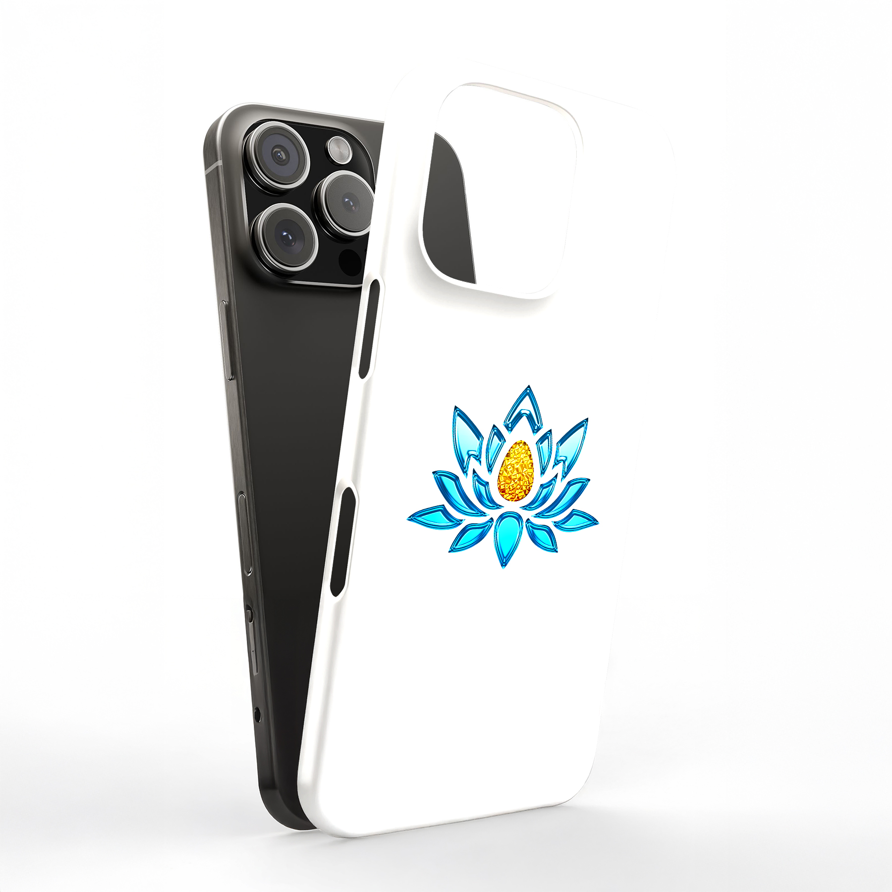Tough Cases For Apple iPhone (17,16,15,14,13,12,11,X,8),Blue Lotus Print